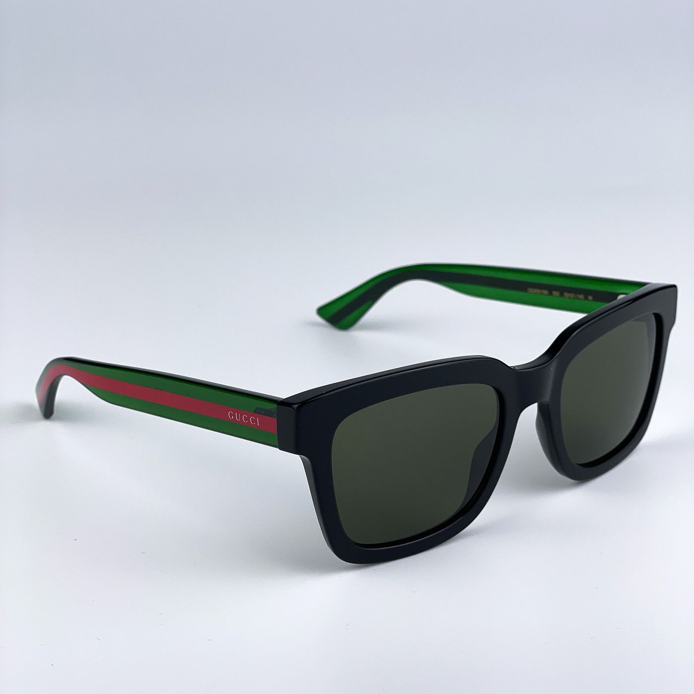 Gucci Gucci Men Sunglasses Black Green Square GG0001SN 002 NEW Size ONE SIZE - 3 Thumbnail