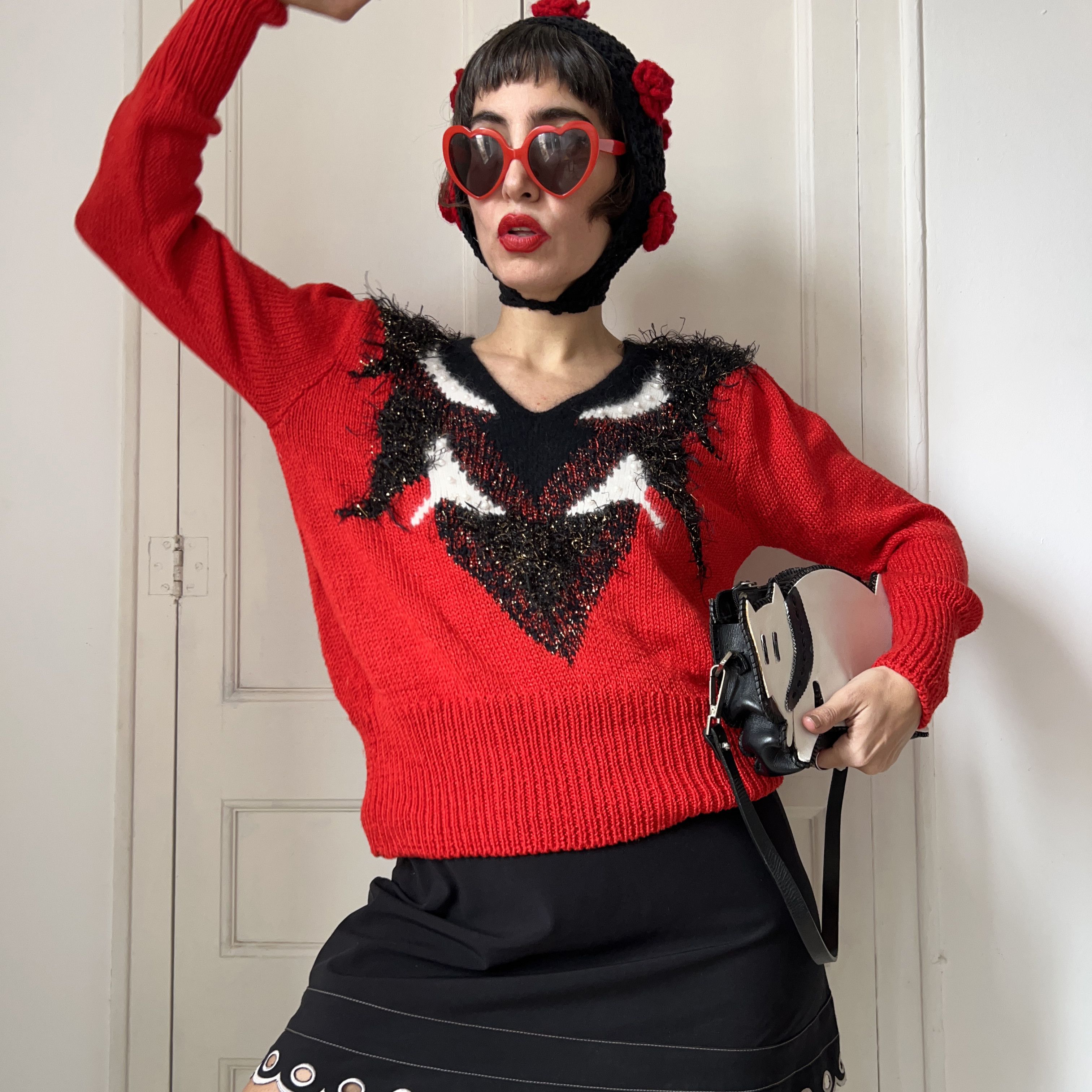 Vintage Vintage 80s Pearl Embellished Sweater Size M / US 6-8 / IT 42-44 - 7 Thumbnail