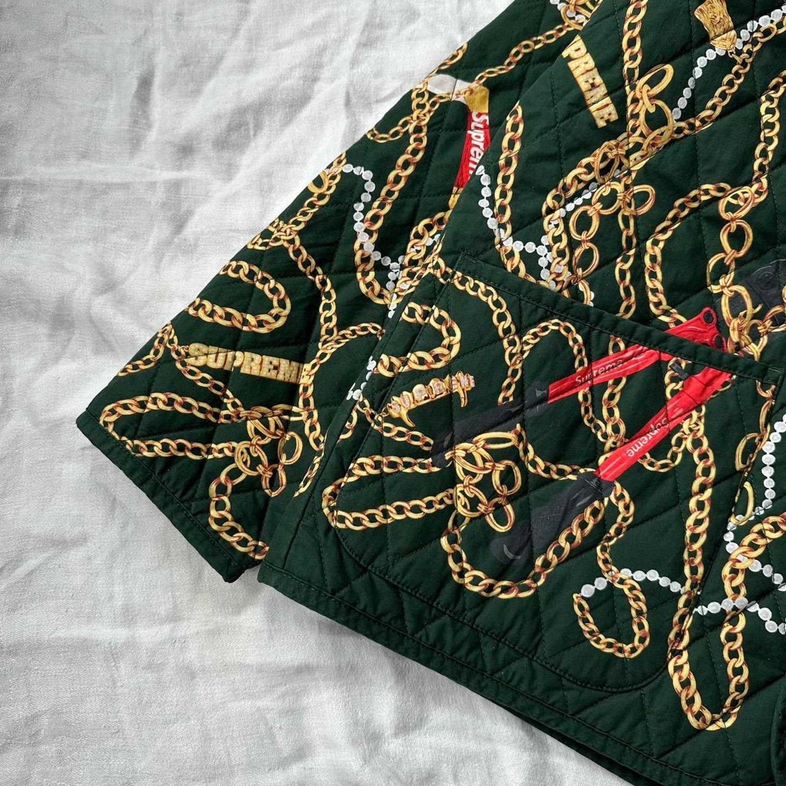 Supreme FW20 Supreme Green Quilted Gold Chain Quilted Work Jacket Size US M / EU 48-50 / 2 - 2 Thumbnail