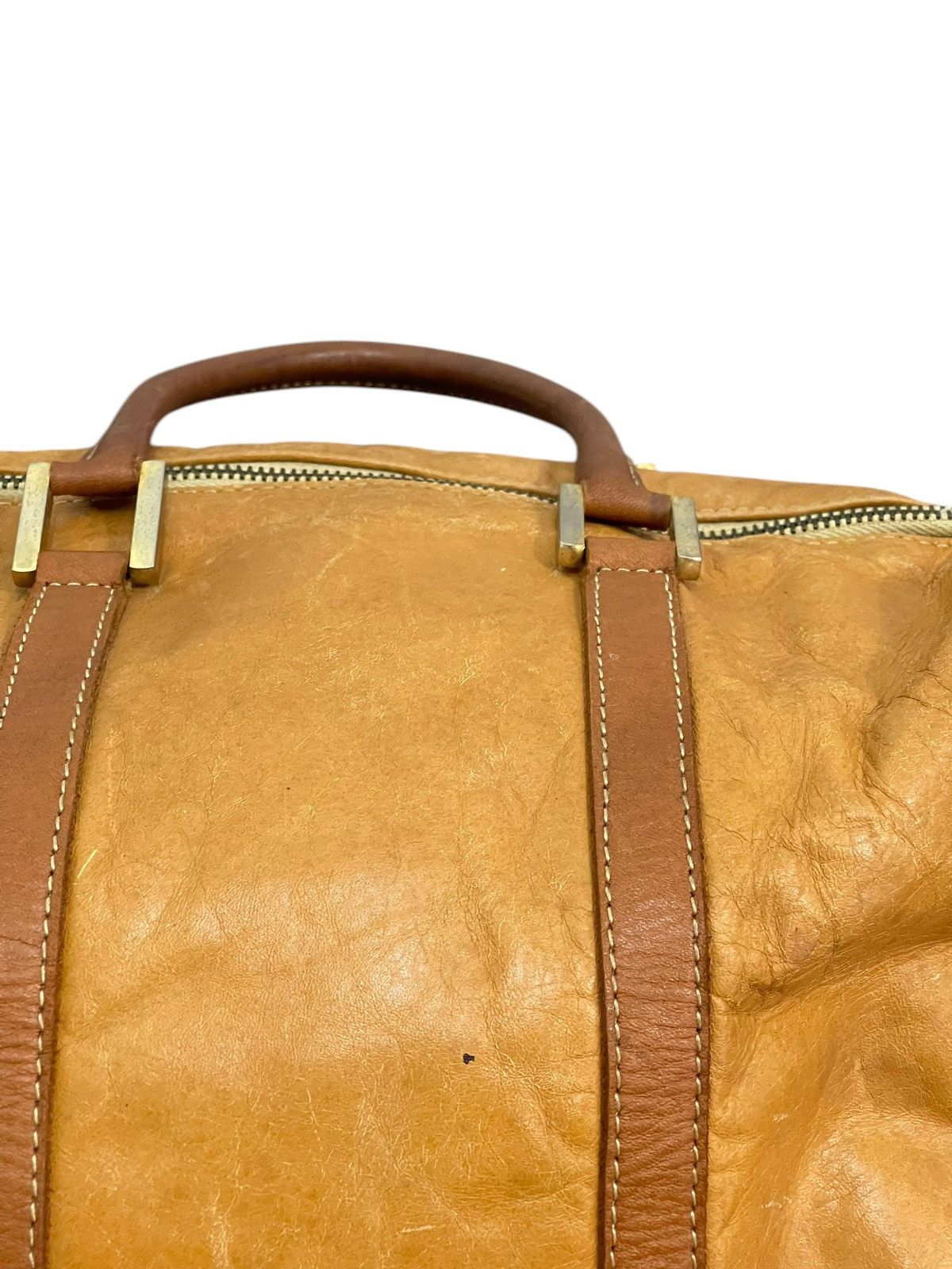 Genuine Leather Full Leather Patina Vtg Cream Kyoto Mini Boston Bag 1🟩9 Size ONE SIZE - 10 Thumbnail