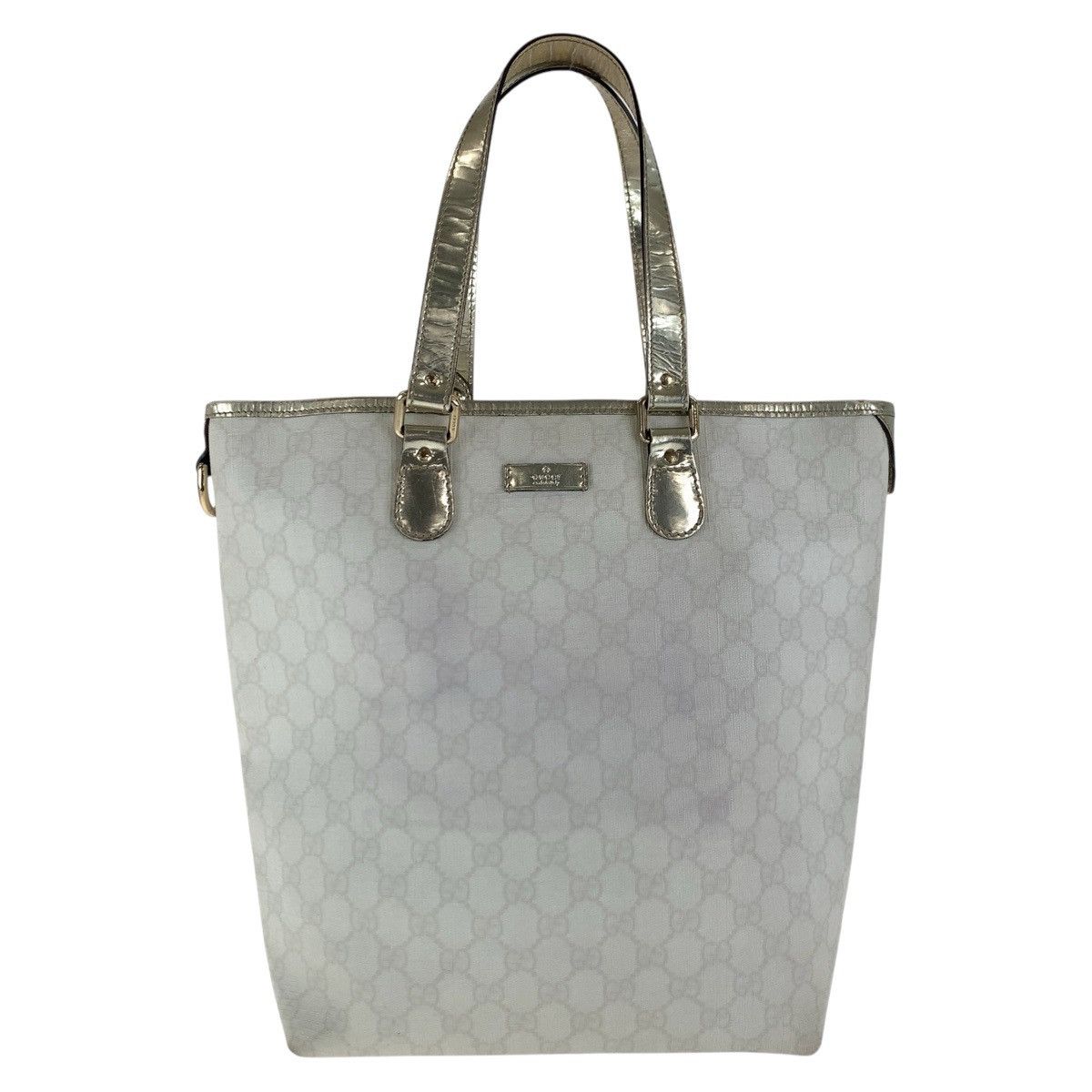Gucci Gucci GG Supreme Canvas Patent Leather 2Way Bag Canvas Shoulder Bag 189896 in White, Women's