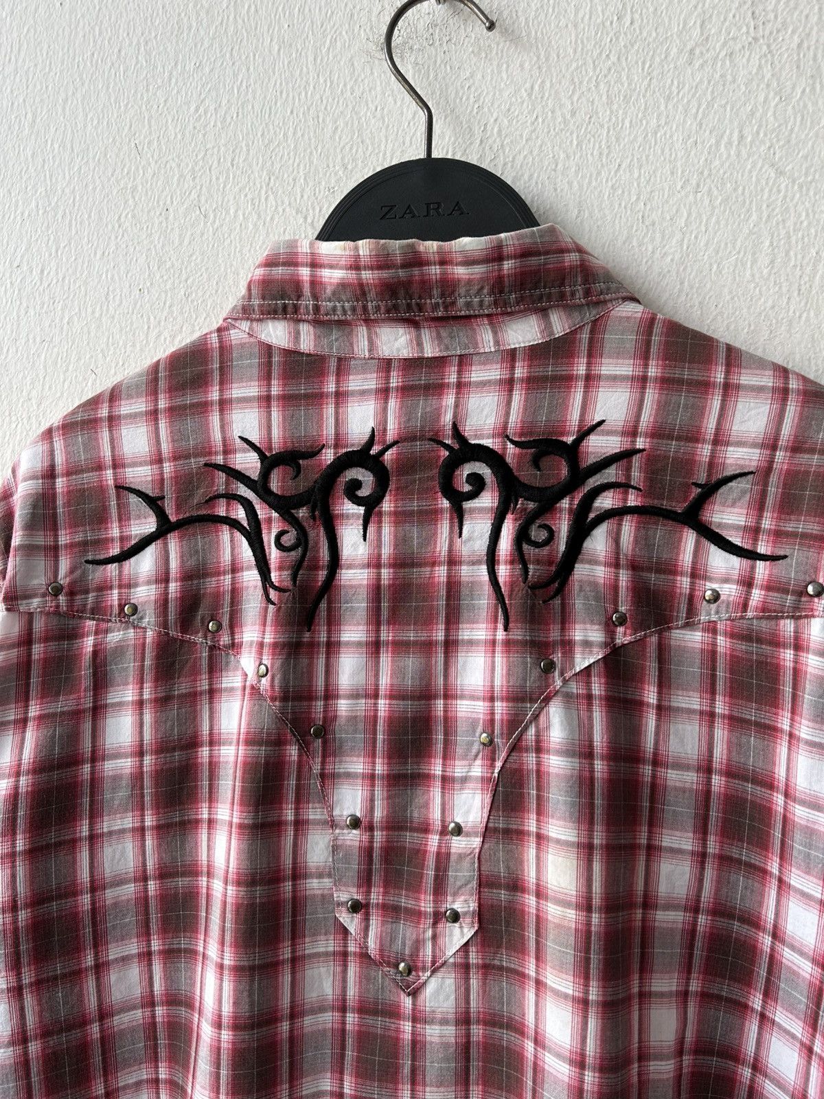 Japanese Brand Y2k Tattoo Embroidery Flannel Size US L / EU 52-54 / 3 - 2 Thumbnail