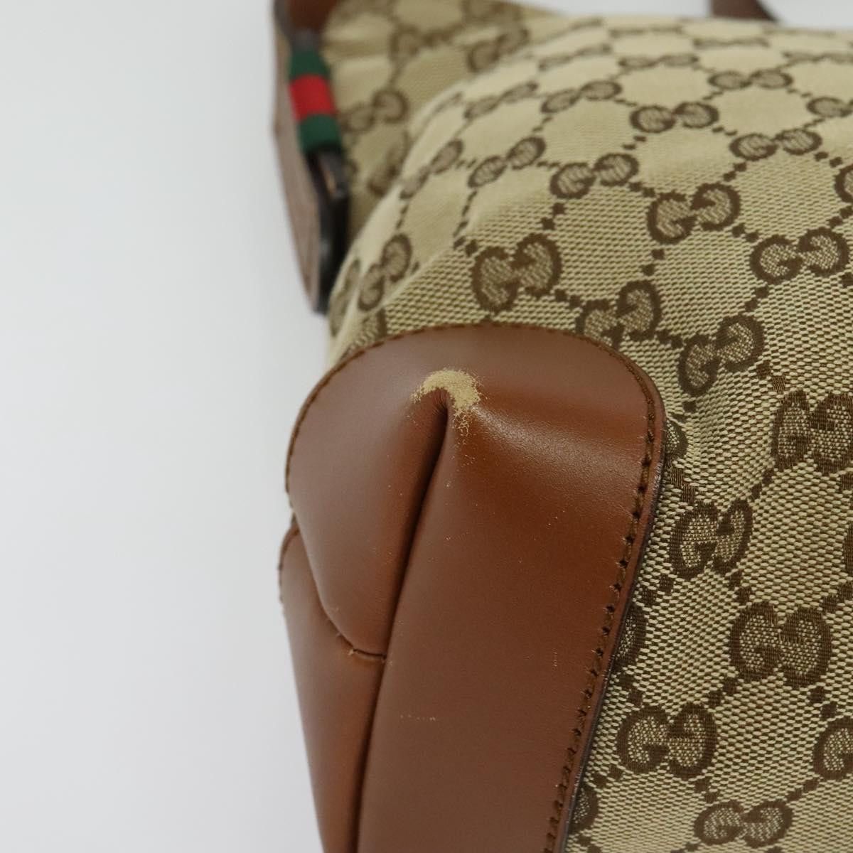 Gucci GUCCI GG Canvas Web Sherry Line Shoulder Bag Beige Gold Size ONE SIZE - 10 Thumbnail