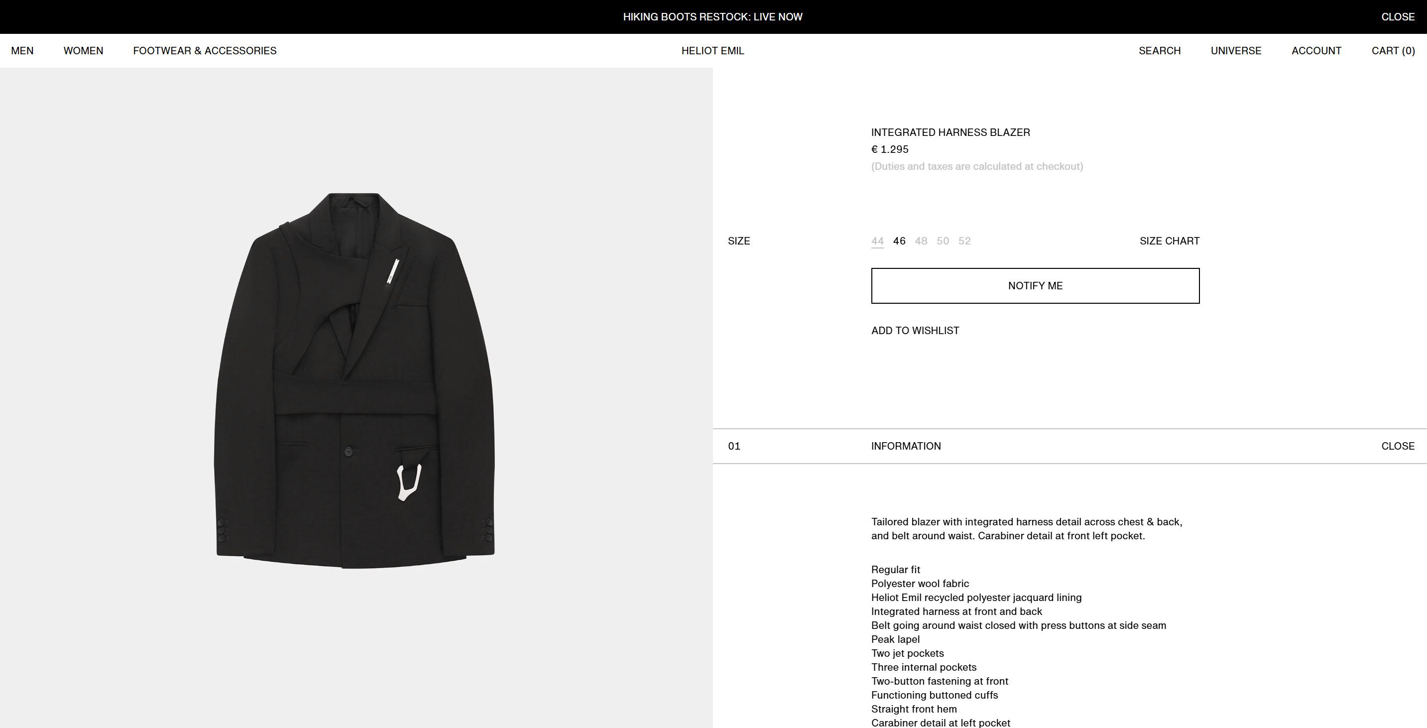 Heliot Emil Heliot Emil AW23 Integrated Harness Blazer Size 48R - 9 Thumbnail