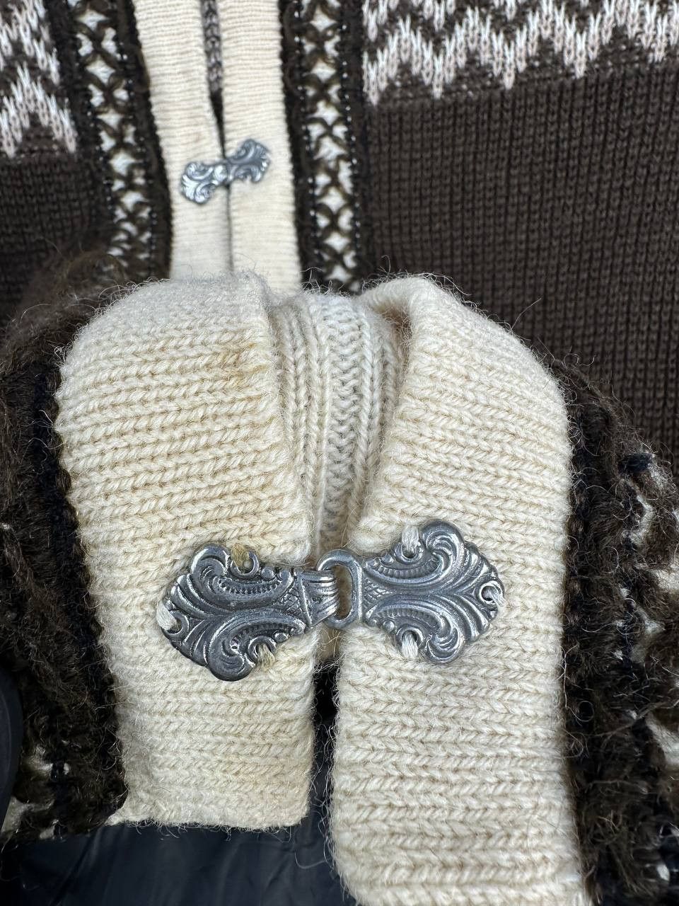 Vintage Nordstrikk Norway Wool Cardigan Pewter Clasp Nordic Isle Size M / US 6-8 / IT 42-44 - 10 Thumbnail