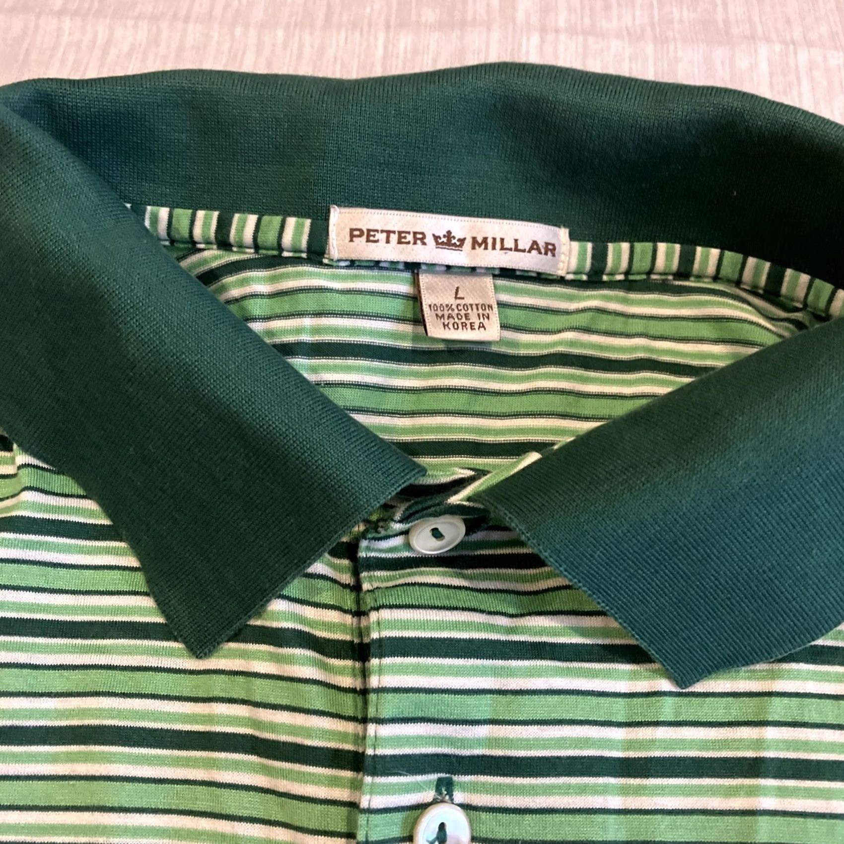 Peter Millar Peter Millar Green Stripe Golf Polo Large Hawaii The Experience at Koele Men Size US L / EU 52-54 / 3 - 3 Thumbnail