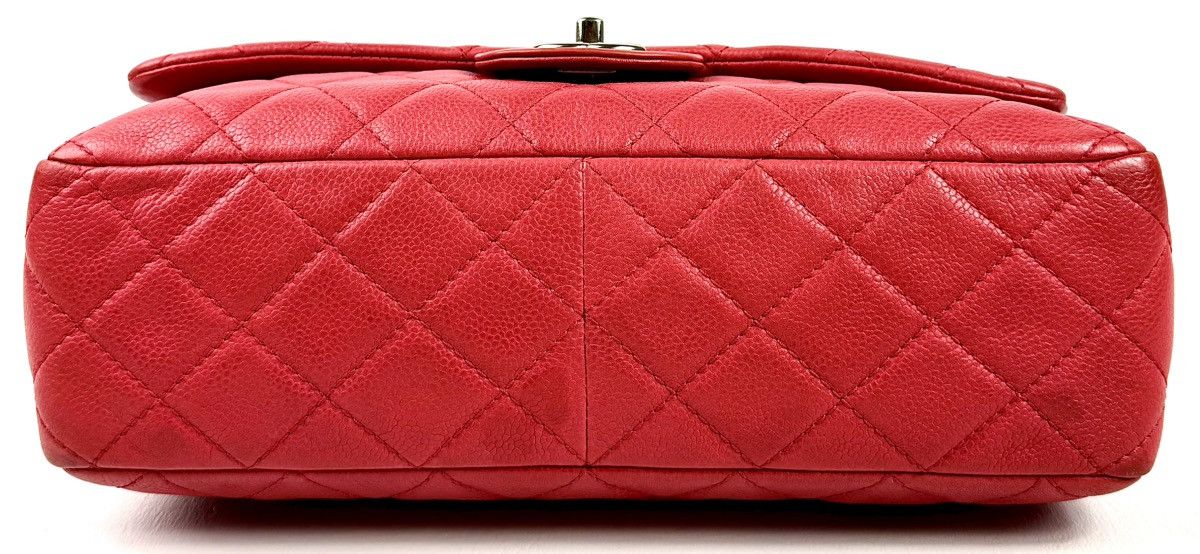 Chanel Chanel - Karl - 2008 - Raspberry Red - Caviar - Jumbo - Flap Size ONE SIZE - 16 Thumbnail