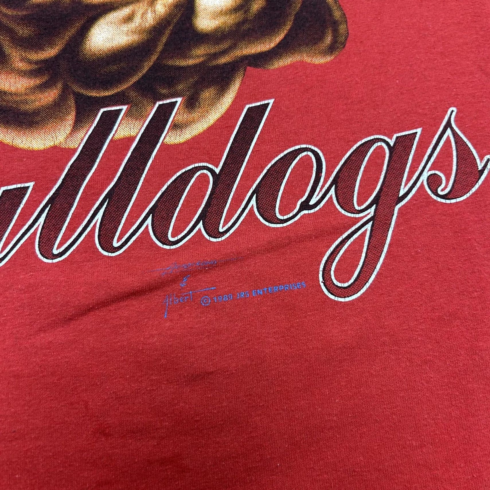 Vintage VINTAGE US Marines Bulldogs Shirt Mens XXL USMC Single Stitch 80s USA Red Crew Neck Graphic Print Size US L / EU 52-54 / 3 - 4 Thumbnail