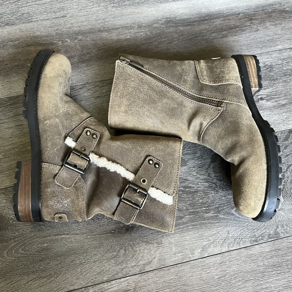Ugg UGG Niels II Dove Leather Faux Fur Boots Dove Suede Shearli Size US 8.5 / IT 38.5 - 3 Thumbnail
