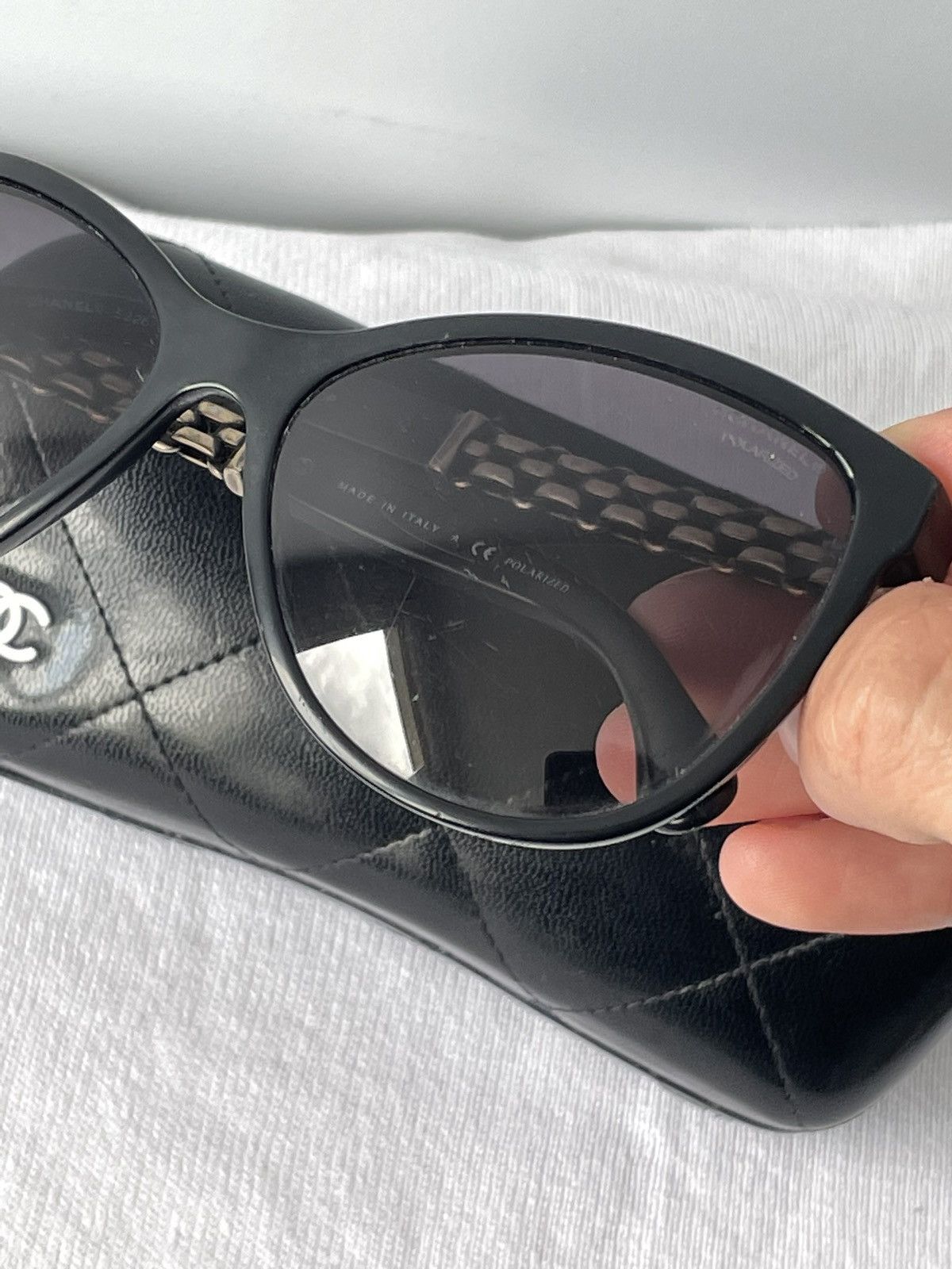 Chanel × Designer × Vintage Chanel Vintahe Black Silver Sunglasses Metal Old Money Size ONE SIZE - 11 Thumbnail