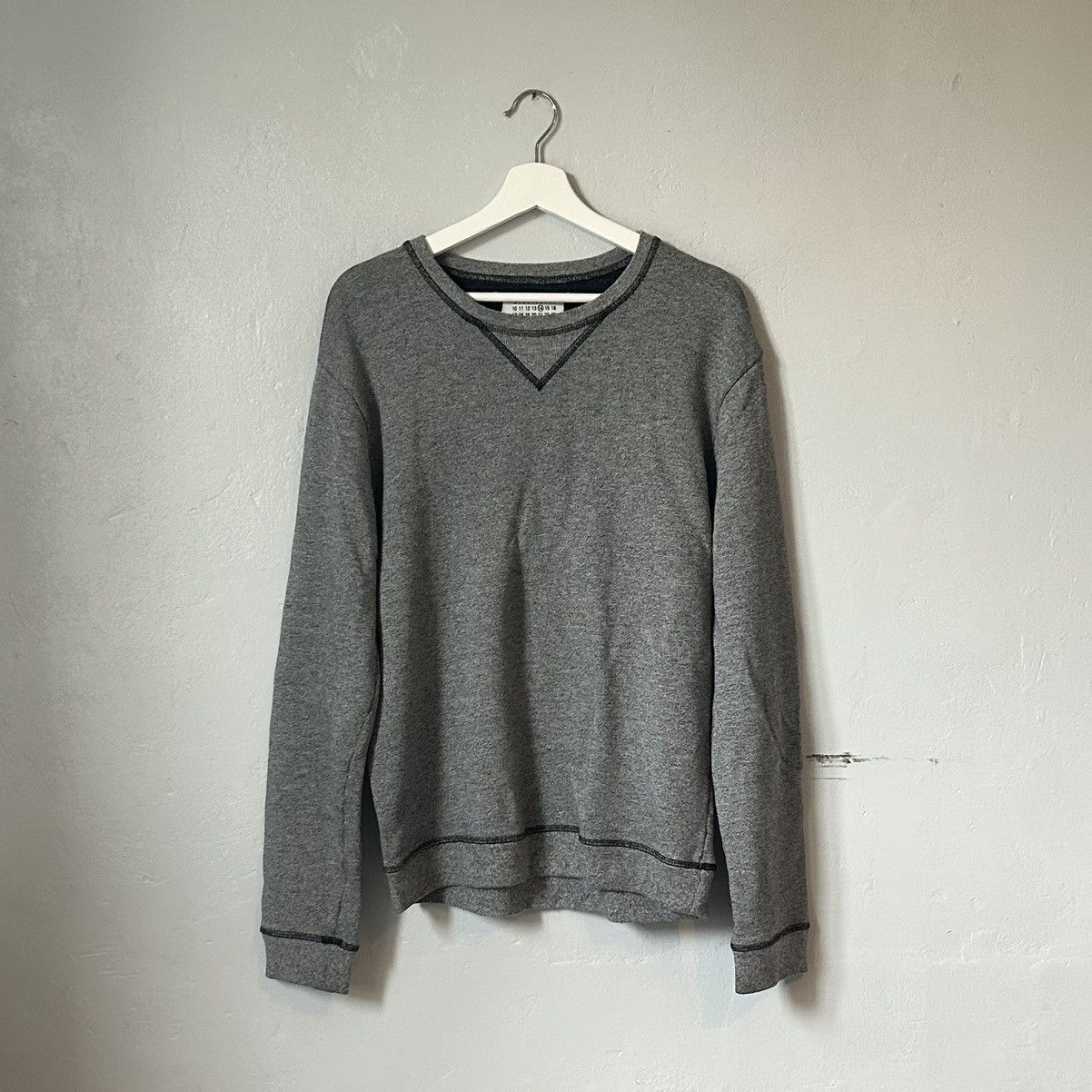 image of Maison Margiela Elbow Patch Sweatshirt In Grey / Black, Men's (Size Medium)