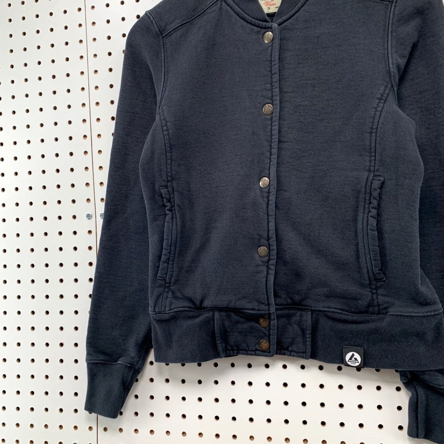 Vintage American Giant Fleece Sweatshirt Jacket Womens Small Black USA Snap XS? Size S / US 4 / IT 40 - 5 Thumbnail