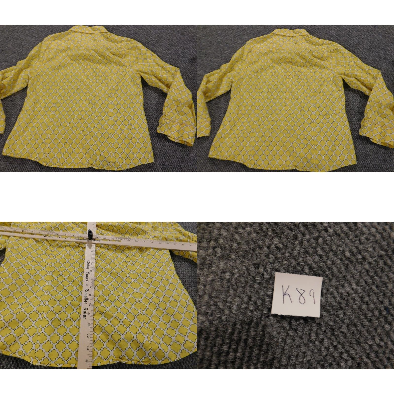 Vintage Crown & Ivy Womens Button-Up Blouse PXL Petites Yellow Floral Knit 100% Cotton Button Front Long Sleeve Collared Casual Regular Mens/Womens Size XL / US 12-14 / IT 48-50 - 9 Thumbnail