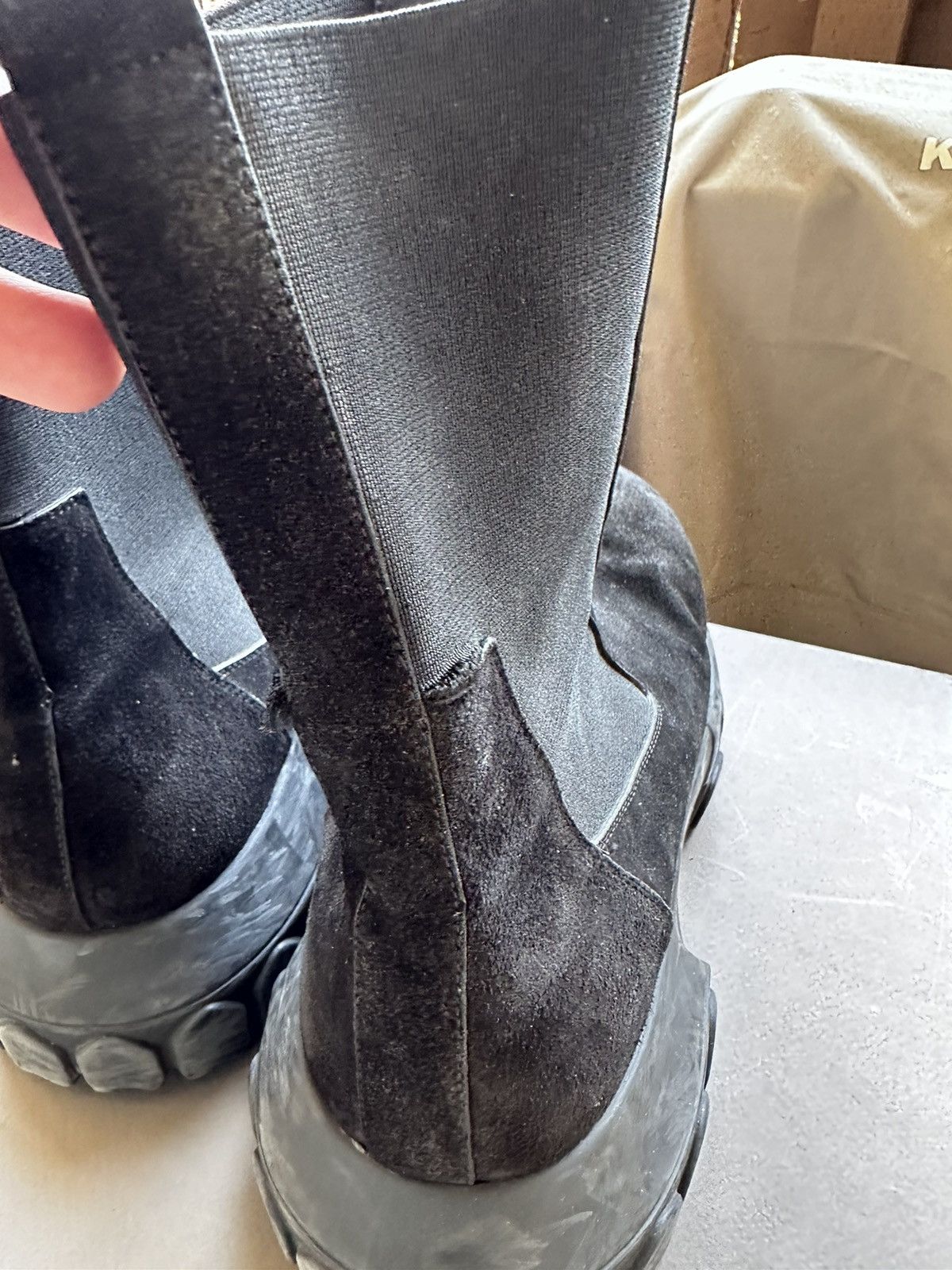 Rick Owens Rick Owens Black Suede Beatle Bozo Tractor Boots Size US 11.5 / EU 44-45 - 8 Thumbnail