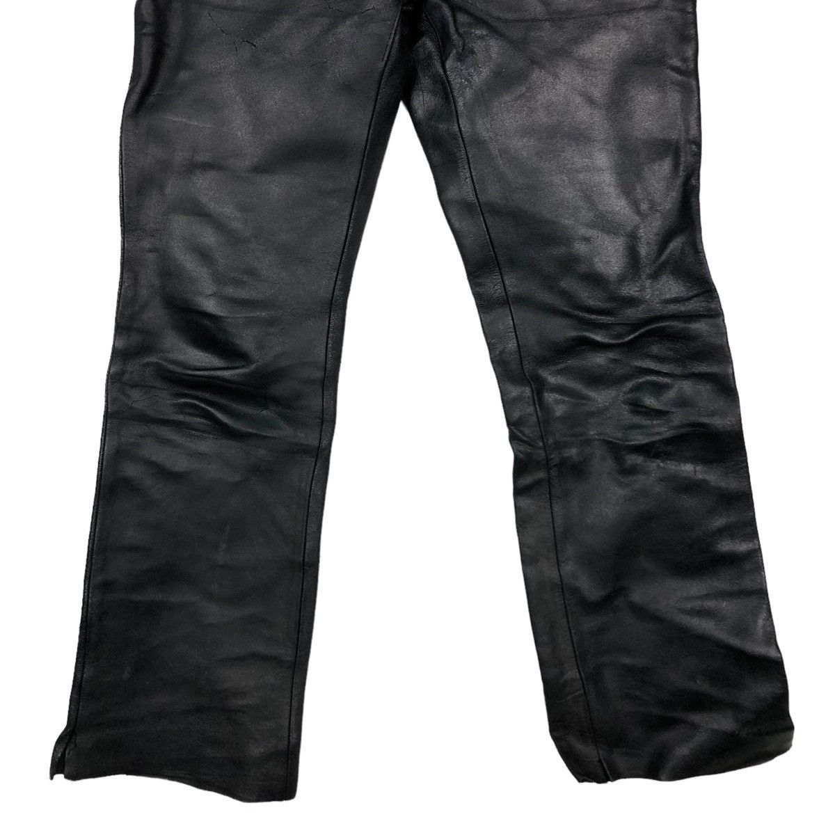 Harley Davidson 🔥VINTAGE LEATHER BIKER PANTS HARLEY DAVIDSON USA RACER Size US 28 / EU 44 - 5 Thumbnail
