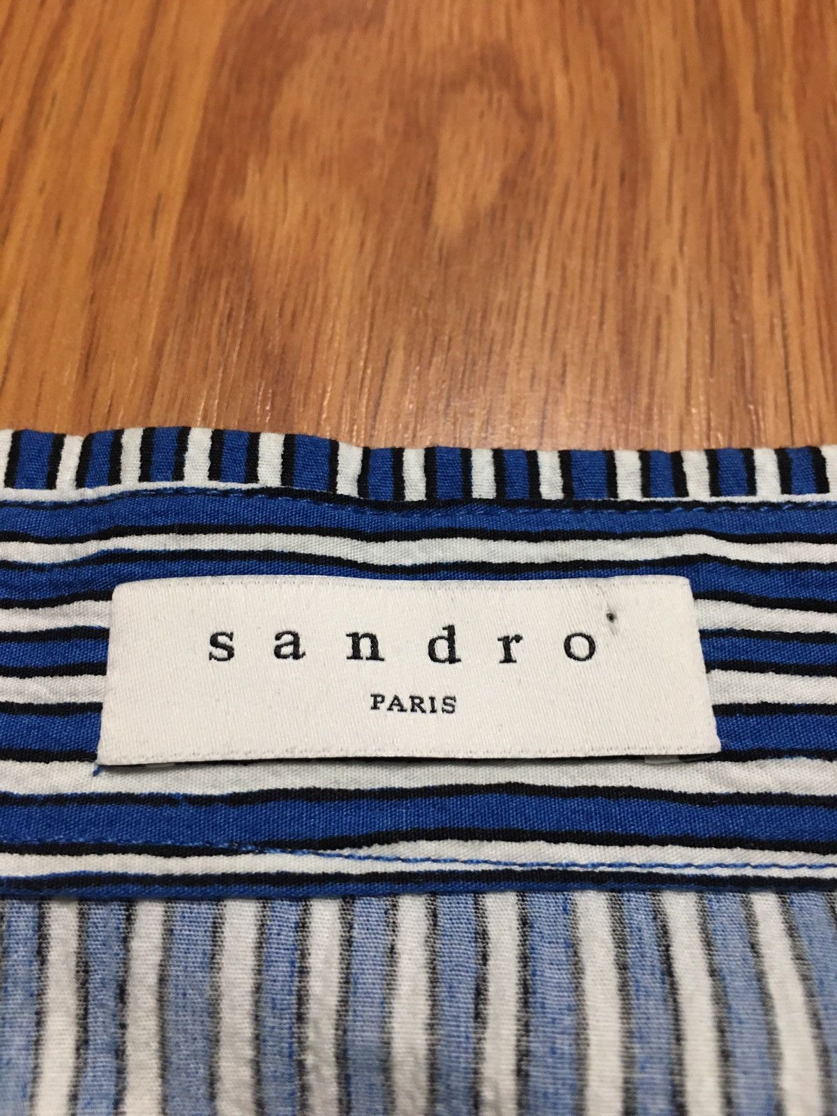 Sandro SANDRO Erine Blue Striped Ruffled-sleeve Shirt Blouse S Size S / US 4 / IT 40 - 10 Thumbnail