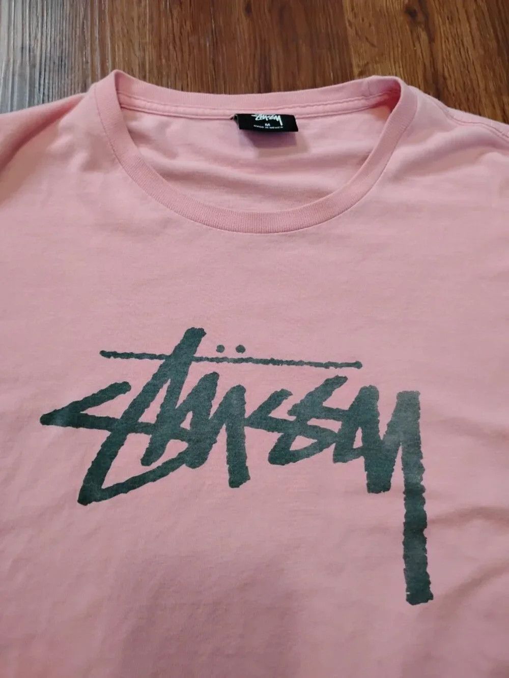 Stussy Vintage Y2K Stussy Spell Out Logo T-Shirt Pink Size US M / EU 48-50 / 2 - 1 Thumbnail