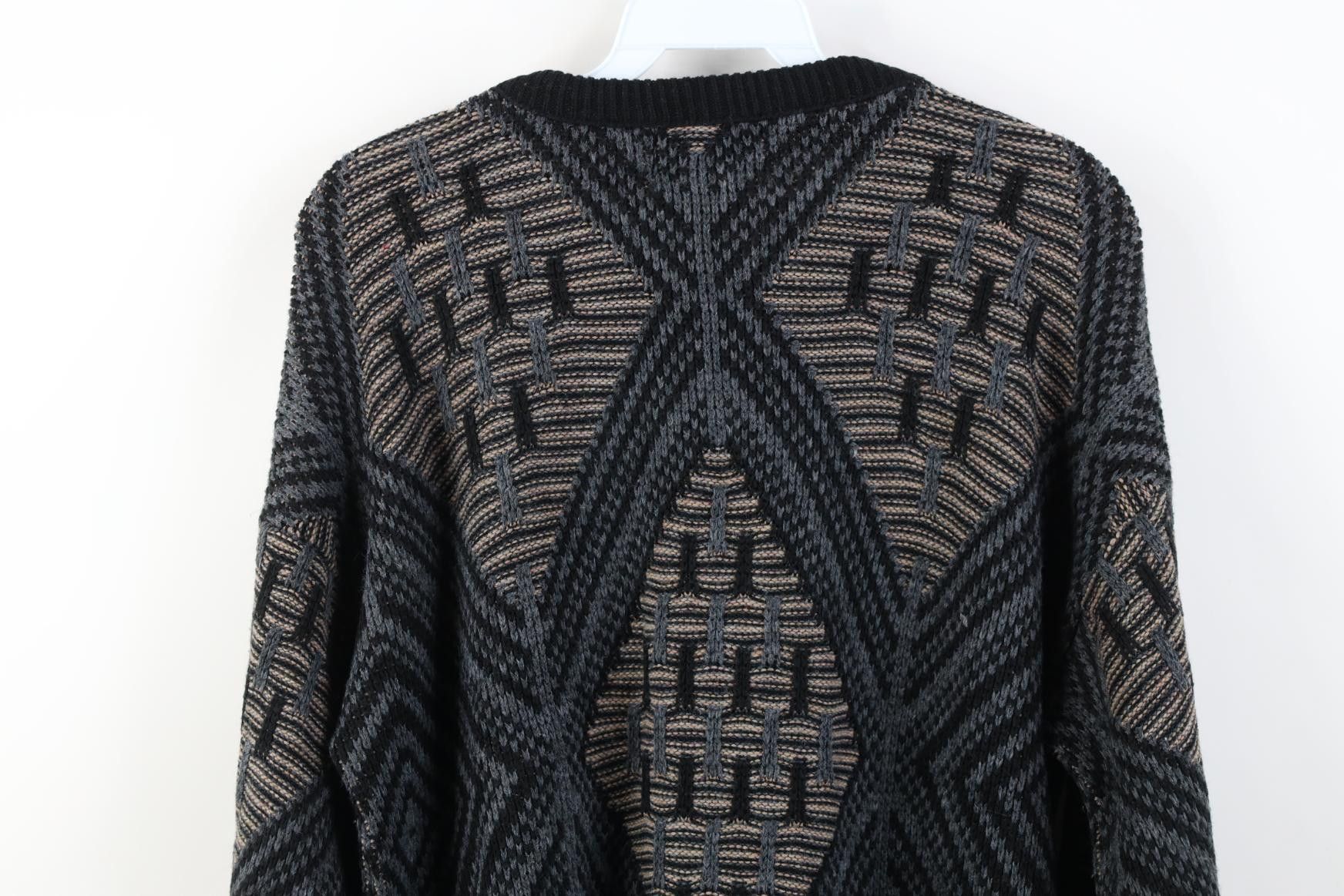 Vintage Vintage 90s Streetwear Diamond Knit Crewneck Sweater USA Size US M / EU 48-50 / 2 - 8 Thumbnail