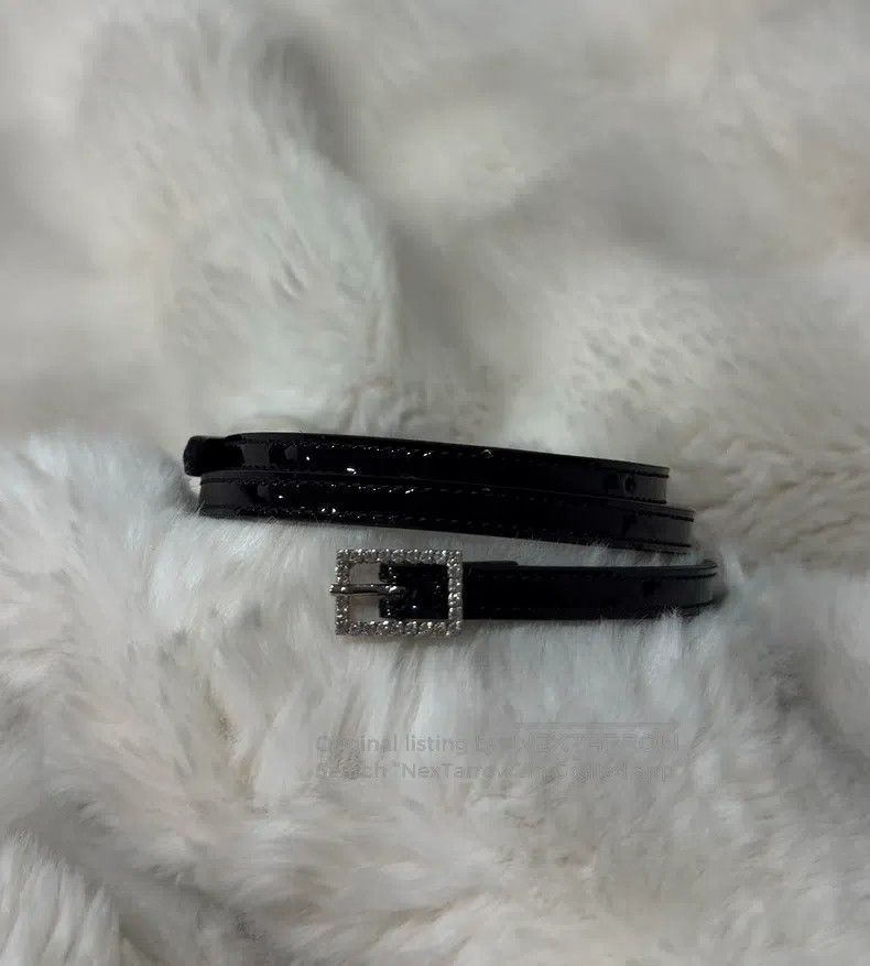 Saint Laurent Paris Saint Laurent Paris size 70 Crystal-studded patent leather Size ONE SIZE - 2 Thumbnail