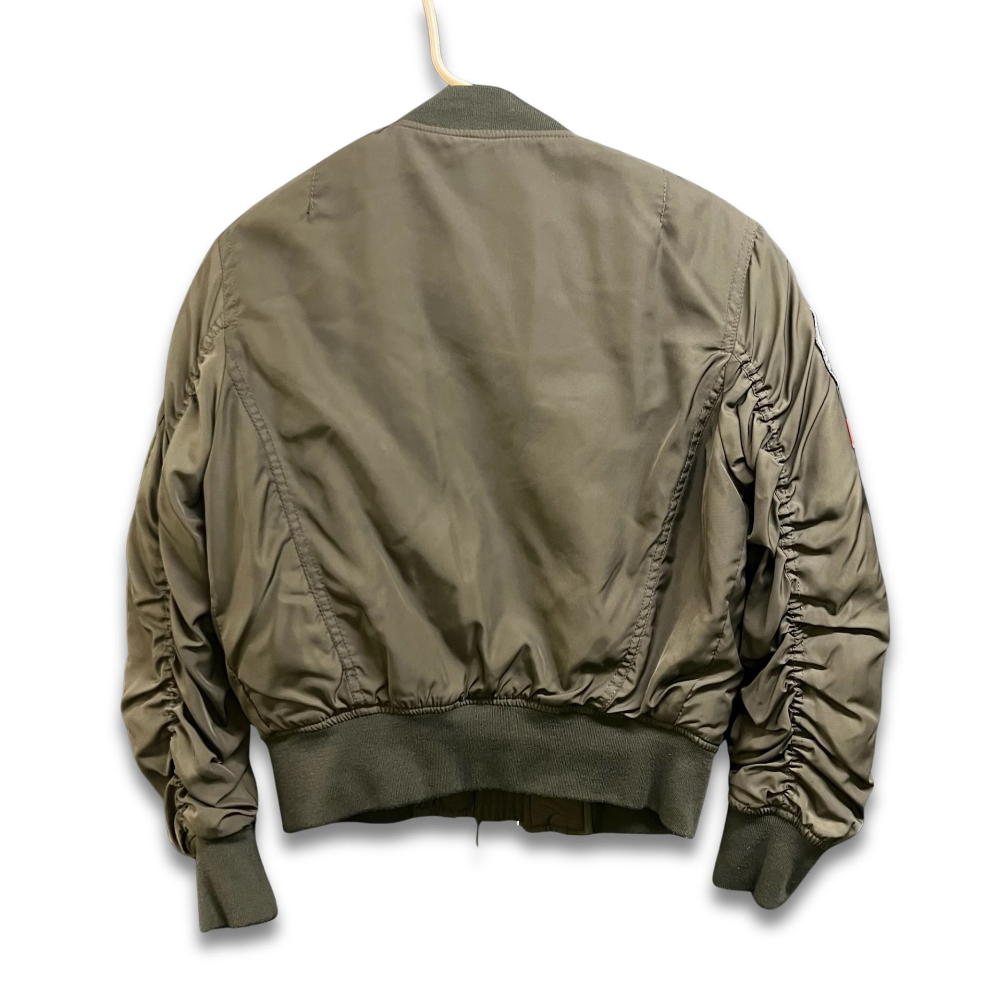 Bershka Dark Green Bershka Bomber Jacket W/ Adventure & Motorbike Ri Size US S / EU 44-46 / 1 - 3 Thumbnail