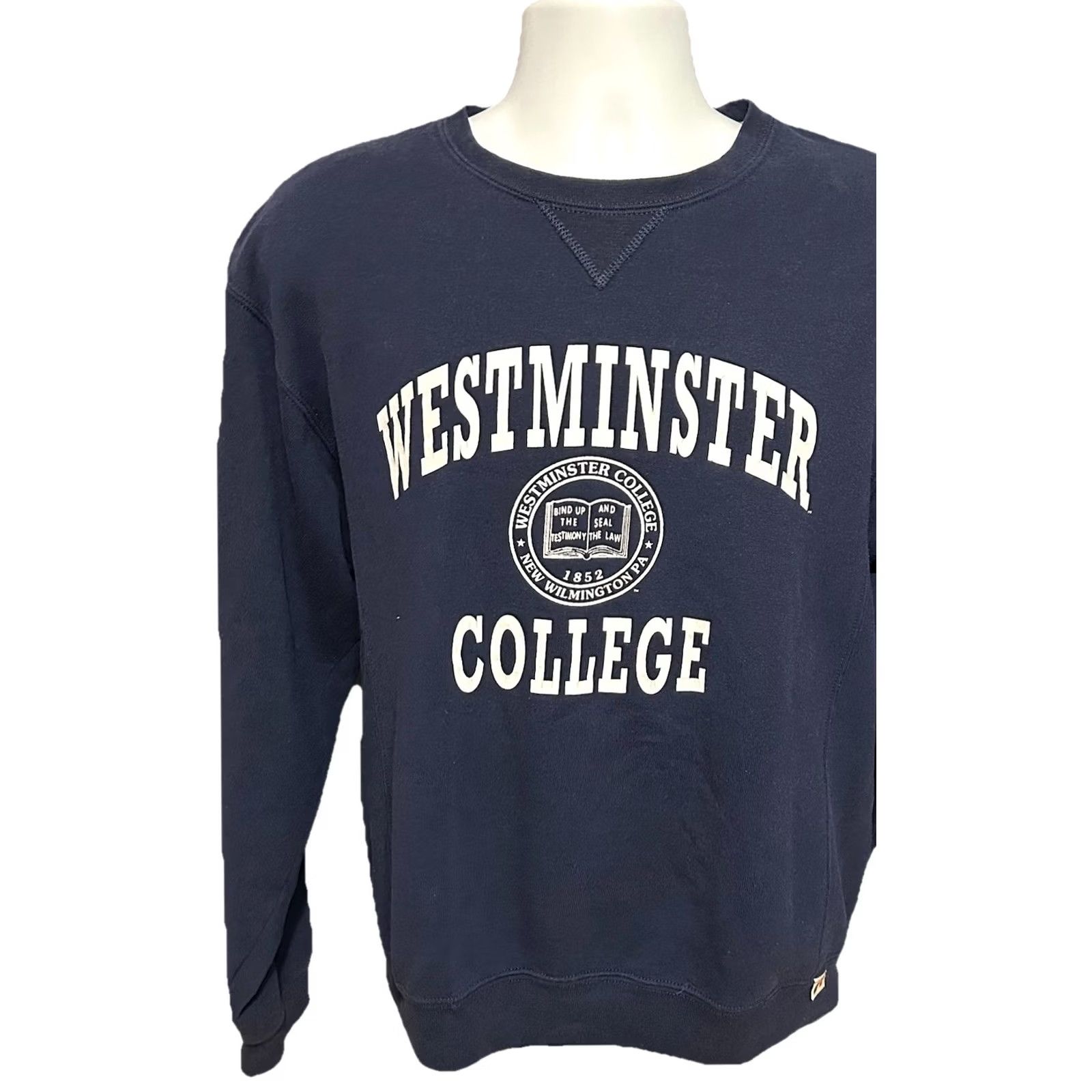 Vintage VINTAGE Russel Shirt M Blue VTG Westminster College Russell Sweatshirt Adult Medium Navy Pullover Size US M / EU 48-50 / 2 - 2 Thumbnail