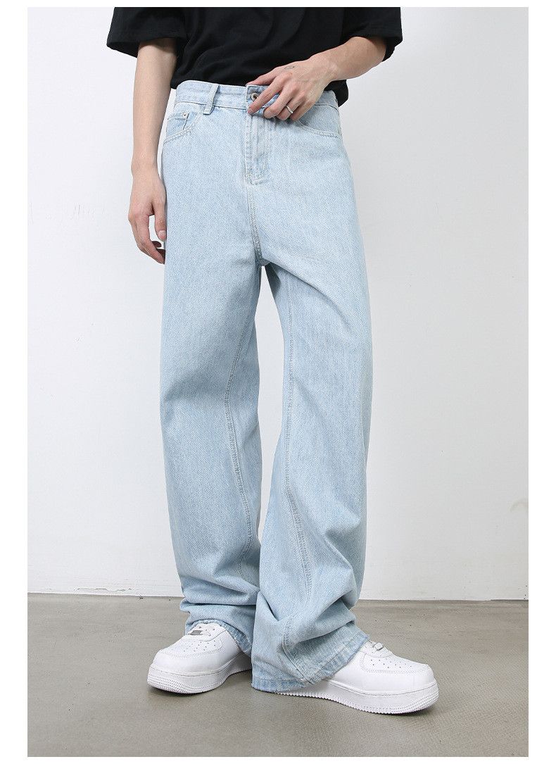 Japanese Brand × Jean Retro light blue men's loose washed all-match straight jeans Size US 32 / EU 48 - 2 Thumbnail