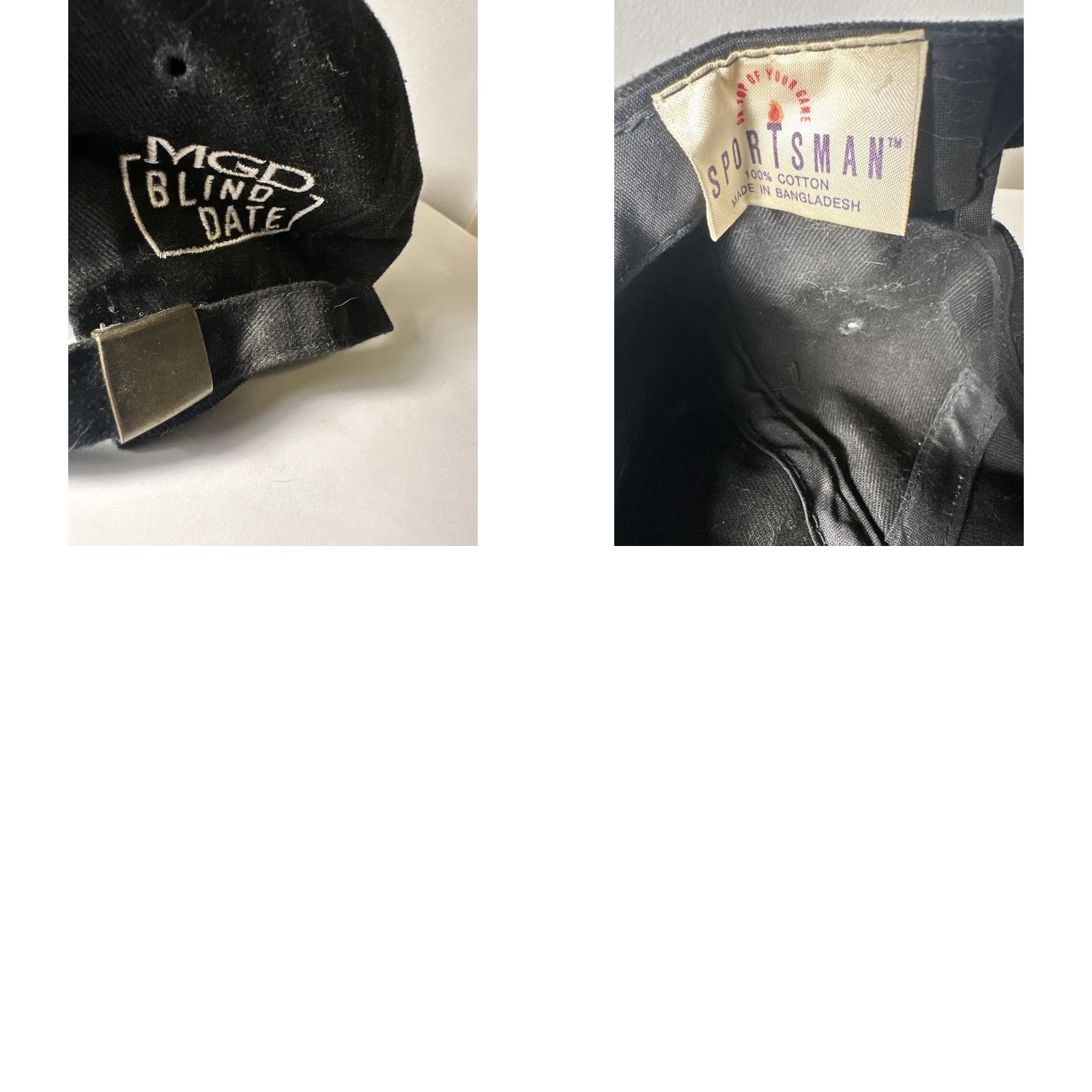 Vintage VINTAGE MGD Blind Date Hat Baseball Strap-Back Cap Adjustable Men One Size Black Hat Size ONE SIZE - 10 Thumbnail