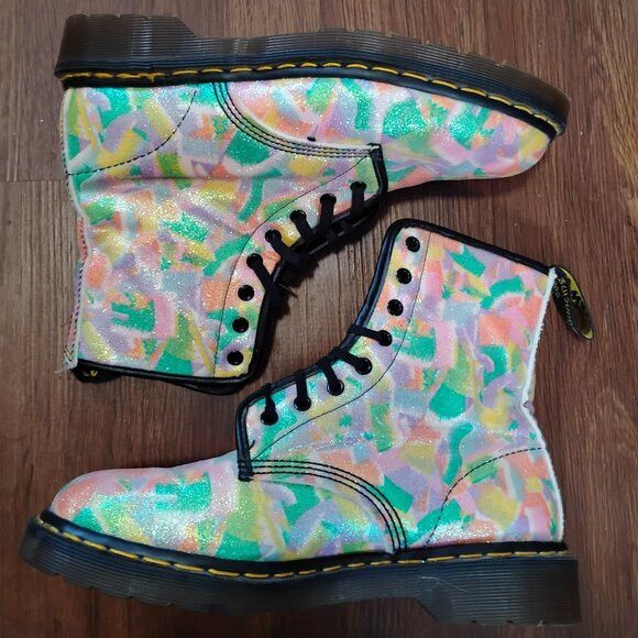 Dr. Martens Vintage Dr. Martens MIE 1460 Pascal Glitter Rainbow Boots Size US 8 / IT 38 - 1 Thumbnail