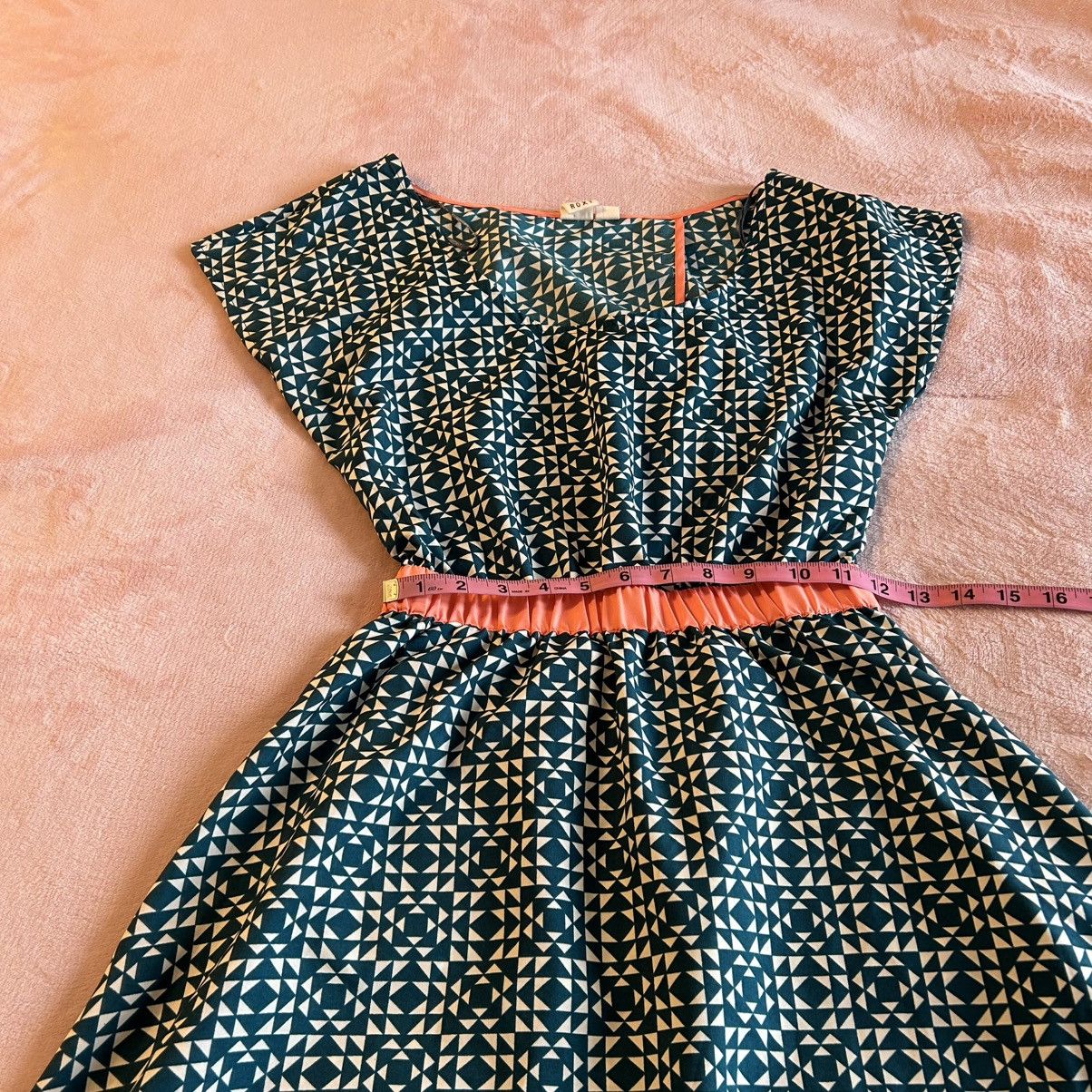 Other Roxy teal peach geometric short sleeve skater dress size S Size S / US 4 / IT 40 - 12 Thumbnail