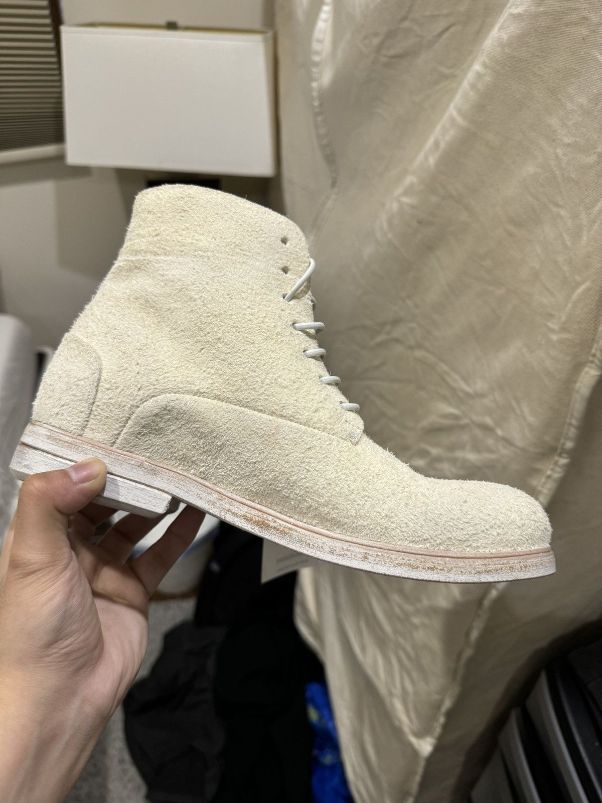 Marsell Marsell Zucca Media Lace-Up Boots Reverse White Leather 38 Size US 5.5 / EU 38 - 22 Thumbnail