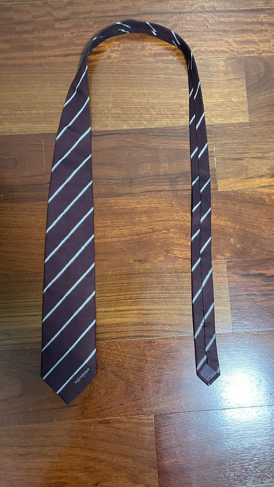 Yves Saint Laurent YSL Burgundy Tie Size ONE SIZE - 2 Preview