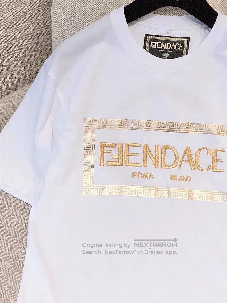 Fendi Fendi FENDACE gold thread embroidered T-shirt, XXS size Size XXS / US 00 / IT 34 - 3 Thumbnail