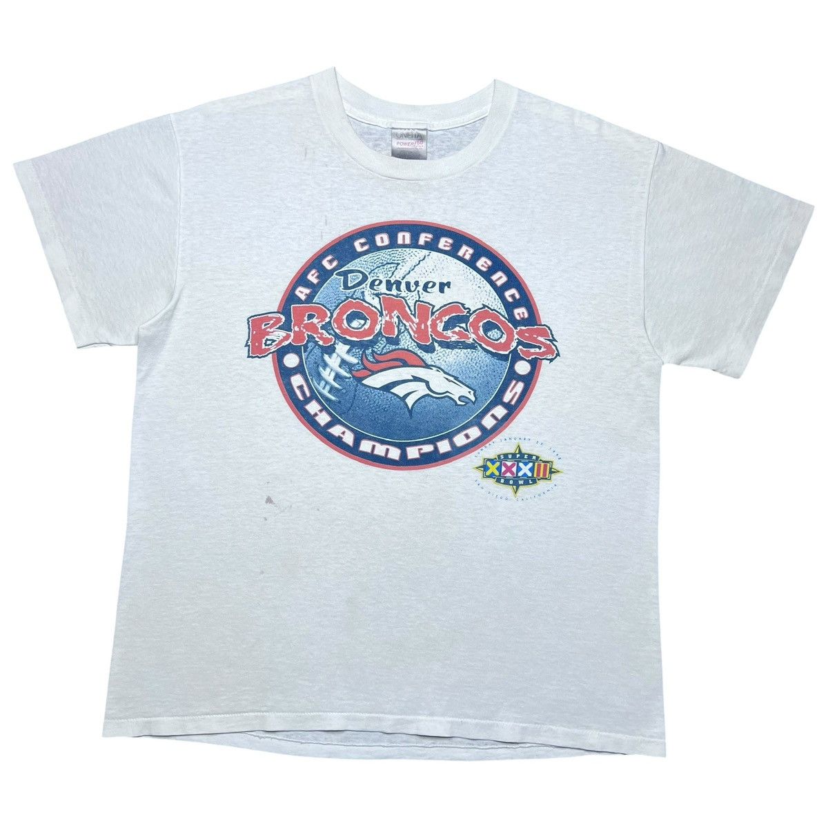 NFL Vtg 1998 NFL Denver Broncos AFC Champions Spell Out T-Shirt Size US L / EU 52-54 / 3 - 1 Thumbnail