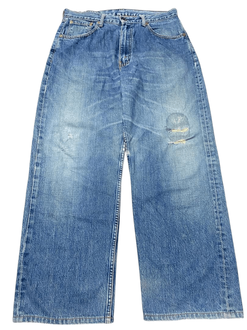 Levi's Vintage Y2K Levi's 504 Blue Washed Distressed Baggy Jeans Size US 34 / EU 50 - 1 Thumbnail