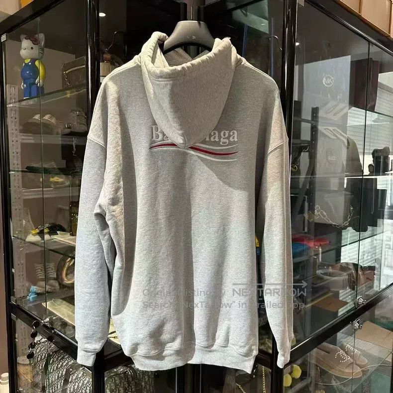 Balenciaga Balenciaga Grey Embroidered Wave Coke Hoodie Size US S / EU 44-46 / 1 - 2 Thumbnail