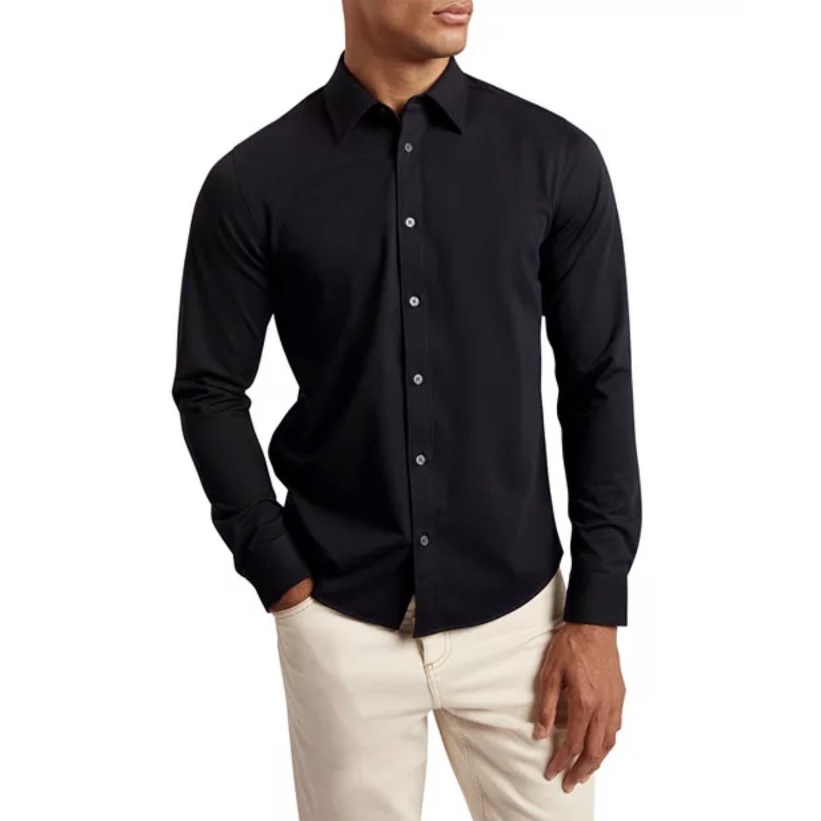 Ted Baker Ted Baker Mens Reg Fit LS Dress Shirt Sm Navy Size US S / EU 44-46 / 1 - 2 Thumbnail