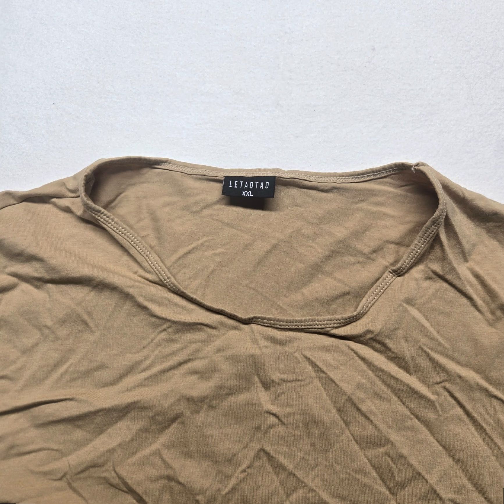 Vintage Letaotao T-Shirt Brown 2XL Regular Short Sleeve Jersey Cotton Blend Men Shirt 90s USA Fall Spring Summer Winter Easy Care Preshrunk Vintage: No Size US XXL / EU 58 / 5 - 2 Thumbnail