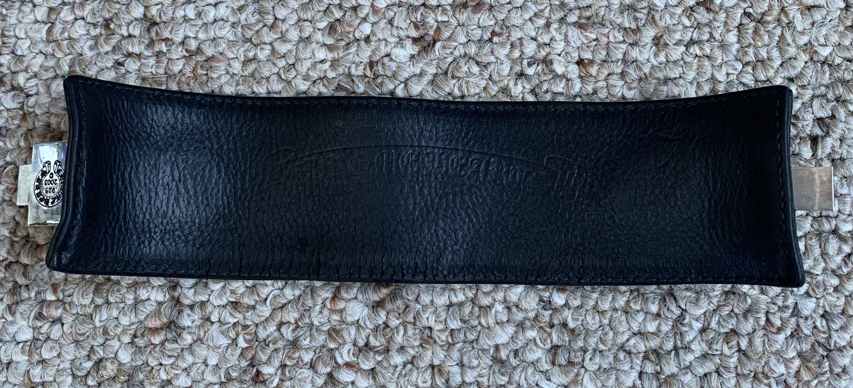 Chrome Hearts Chrome Hearts Wide Leather Silver Cross Bracelet Size ONE SIZE - 13 Thumbnail