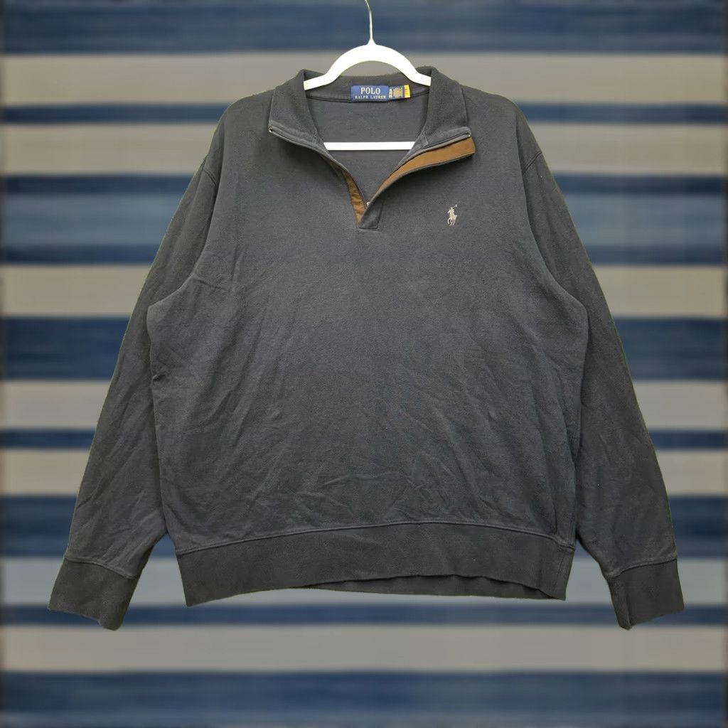 Polo Ralph Lauren Polo Ralph Lauren Sweater Mens XL 1/4 Zip Blue Pullover Knit Mock Neck Pullover Size US XL / EU 56 / 4 - 1 Thumbnail