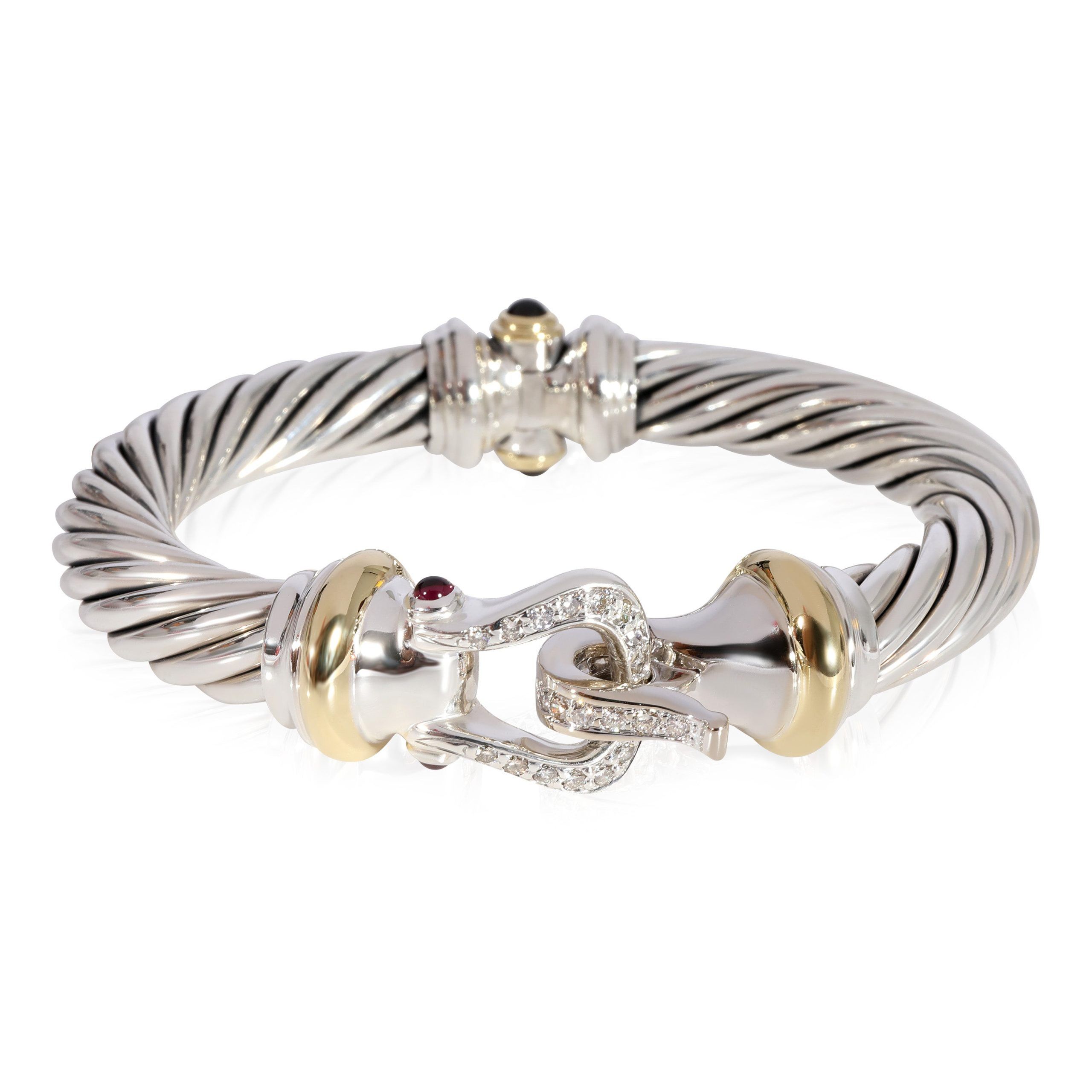 image of David Yurman Rhodolite Diamond Bracelet In 18K Yellow Gold/sterling Silver 0.66, Women's