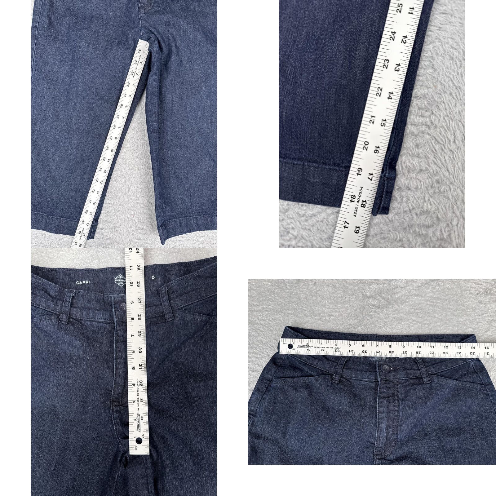 Vintage St. John's Bay Jeans Capri Womens 6 Blue Dark Wash Mid Rise Stretch Denim 28x19 Size 28" / US 6 / IT 42 - 8 Thumbnail