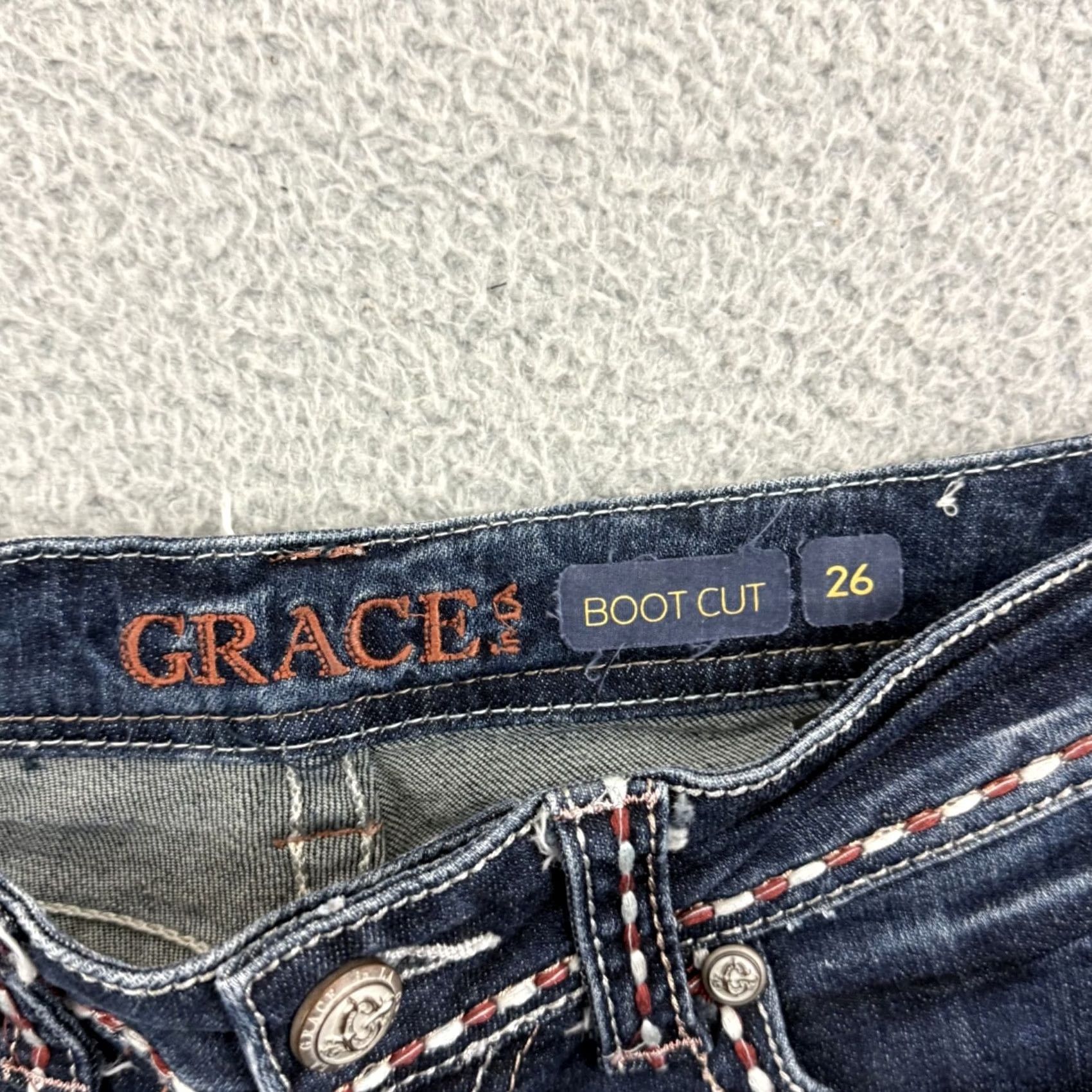 Grace in LA Grace in LA Shorts Women 26 Blue Denim Mid Rise Cutoff Stretch Vintage No Size 26" / US 2 / IT 38 - 4 Thumbnail