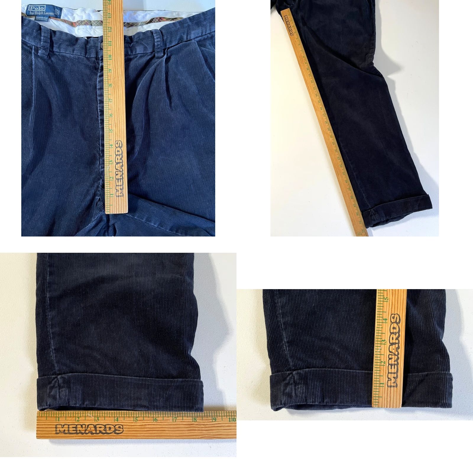 Polo Ralph Lauren Polo Ralph Lauren Men's Corduroy Hammond Pant Vintage 36x32 Navy Chino Pleated Straight Relaxed Size US M / EU 48-50 / 2 - 9 Thumbnail