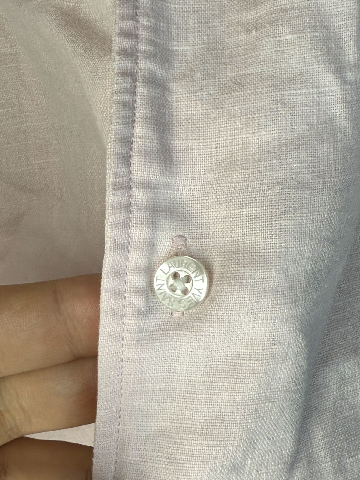 Yves Saint Laurent Linen YSL Shirt Short Sleeve Button Up Collar Vintage y2k Size US XL / EU 56 / 4 - 4 Thumbnail