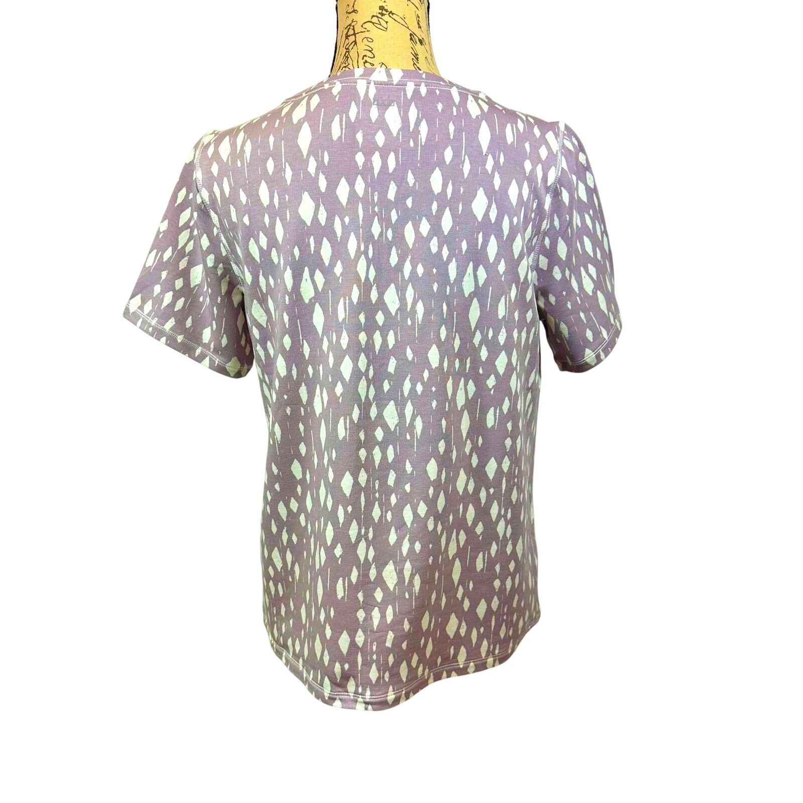 Other Zuda Short Sleeve Geometric Chest Pocket Top Purple/White S Size S / US 4 / IT 40 - 10 Thumbnail