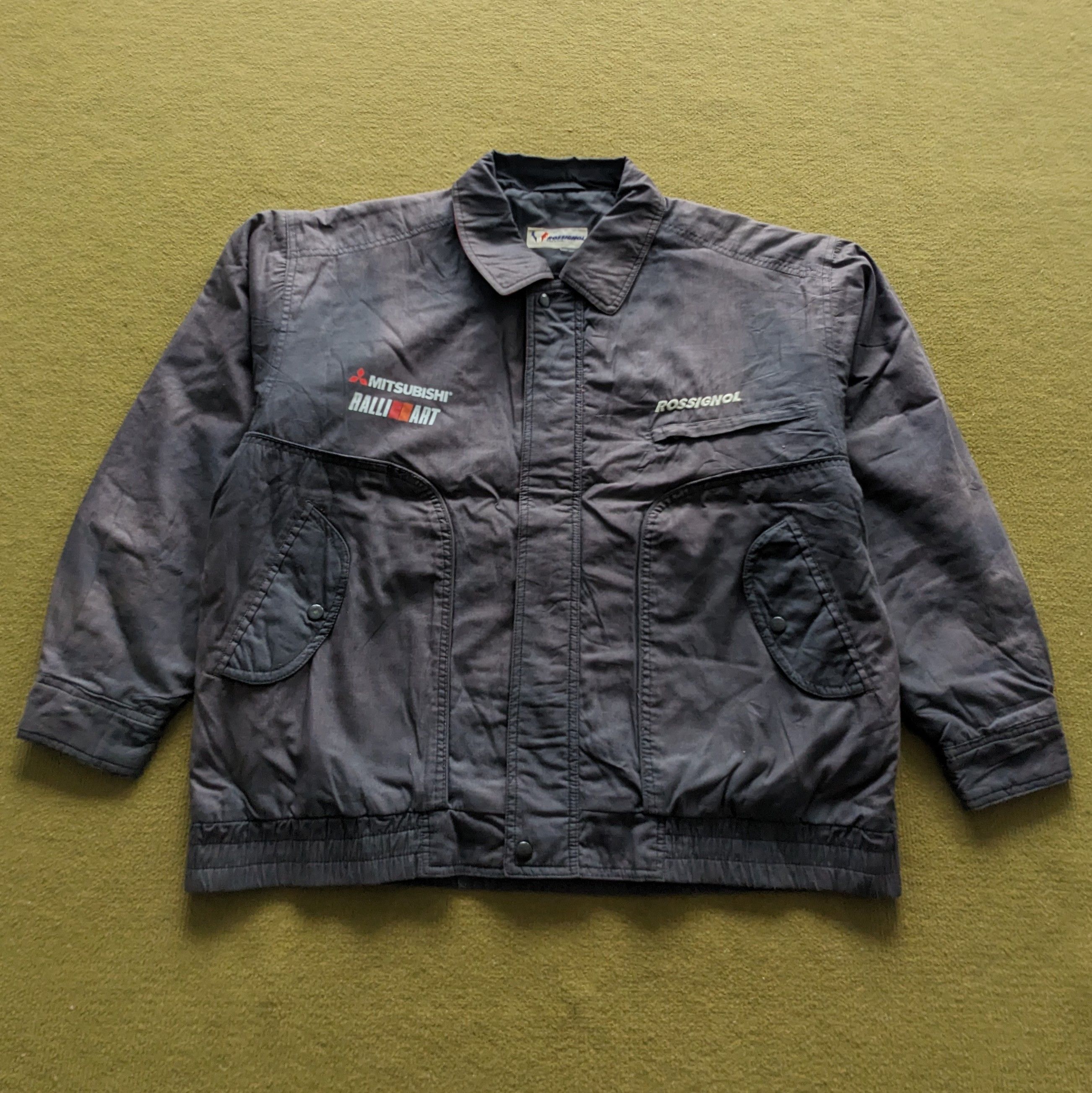 Japanese Brand Vintage MITSUBISHI RALLI ART Rossingnol Uniform Jacket Size US XL / EU 56 / 4 - 1 Thumbnail