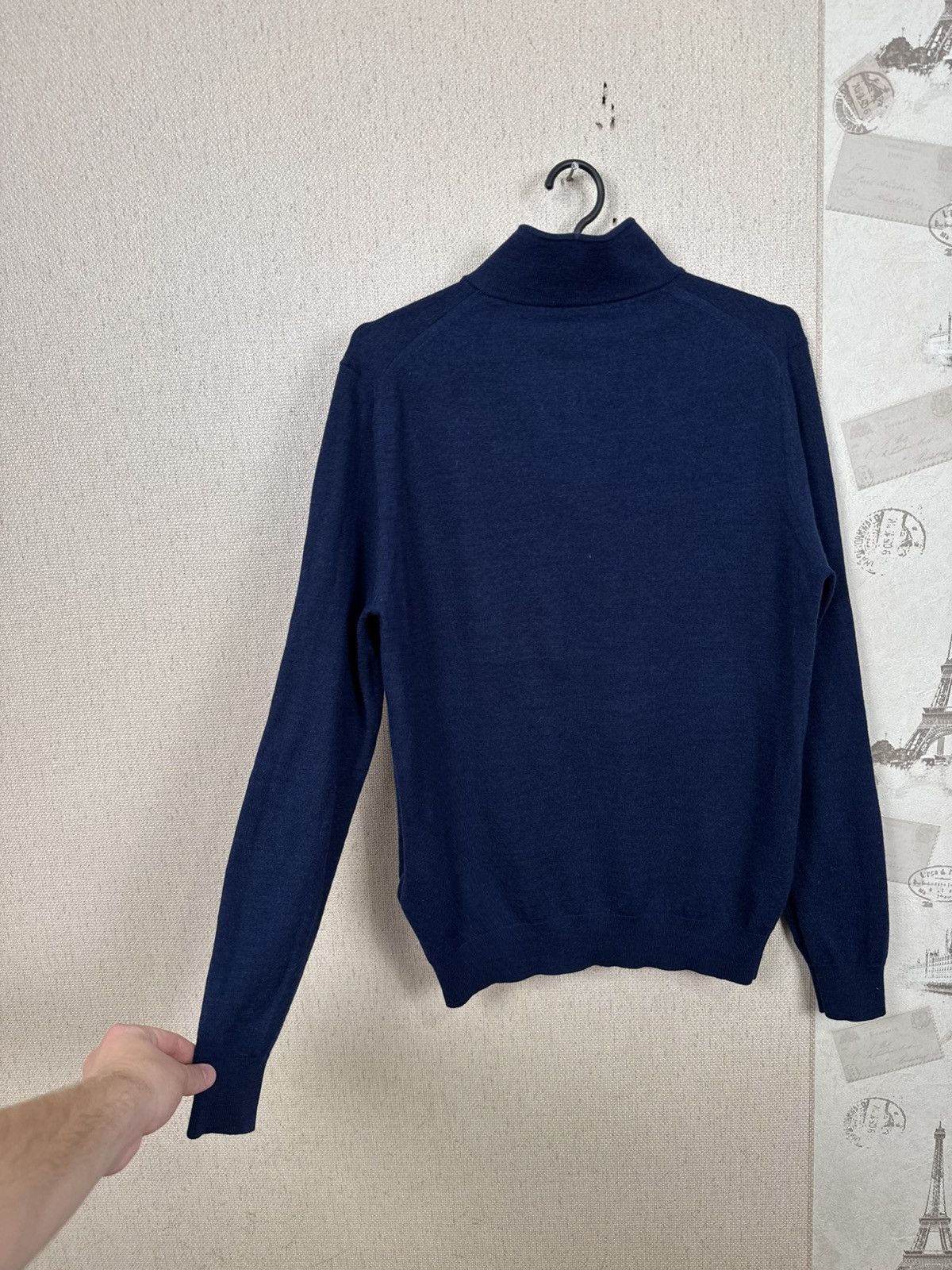 Reiss Reiss Sweartshirt 1/4 Zip Wool Luxury Mens Blue Navy M Size US M / EU 48-50 / 2 - 16 Thumbnail