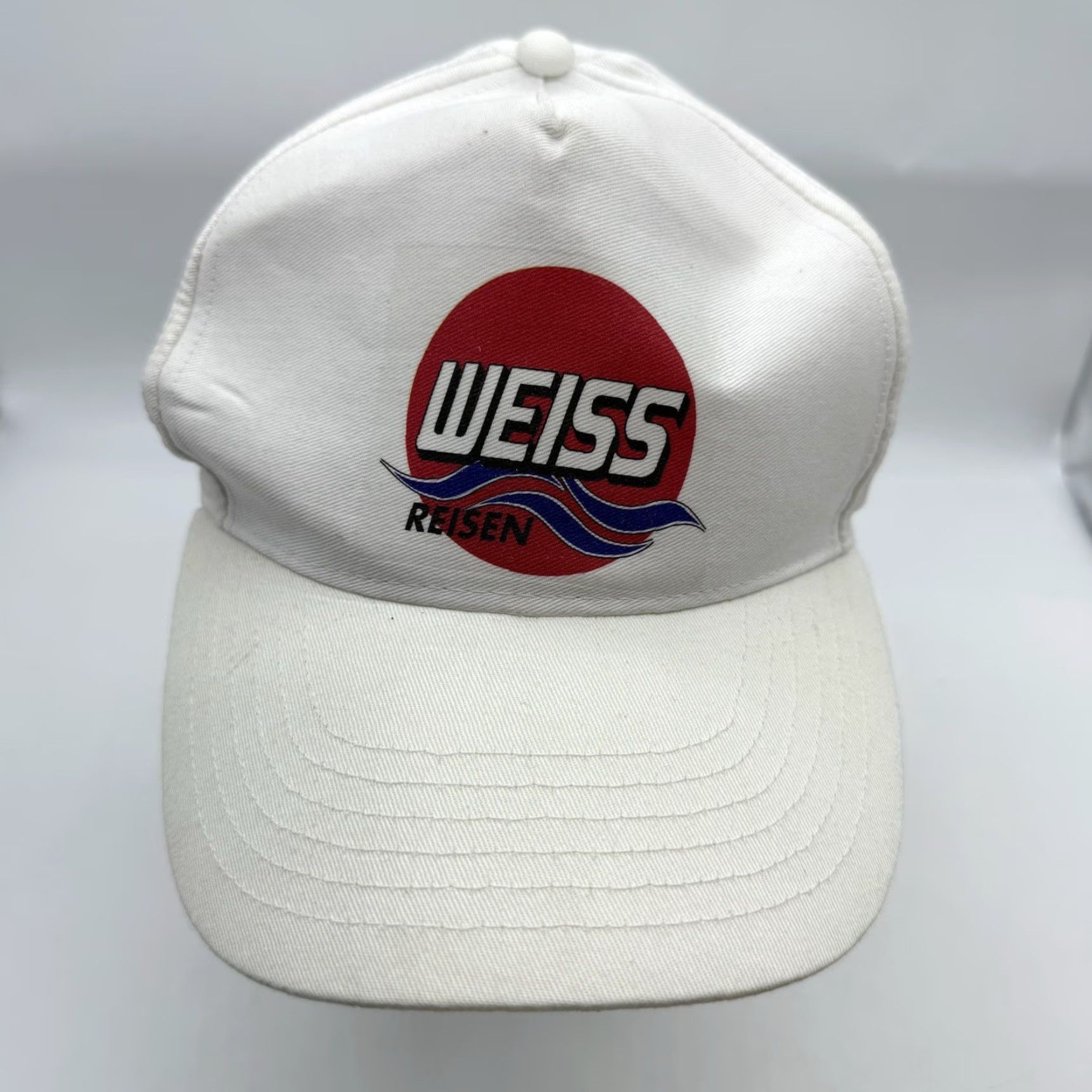 Vintage VINTAGE Weiss Reisen Snapback Hat Cap White Mens Adjustable White USA Ford Dealership Canvas Cotton Hat Cap Snapback Cotton Adjustable White USA Ford Size ONE SIZE - 2 Thumbnail