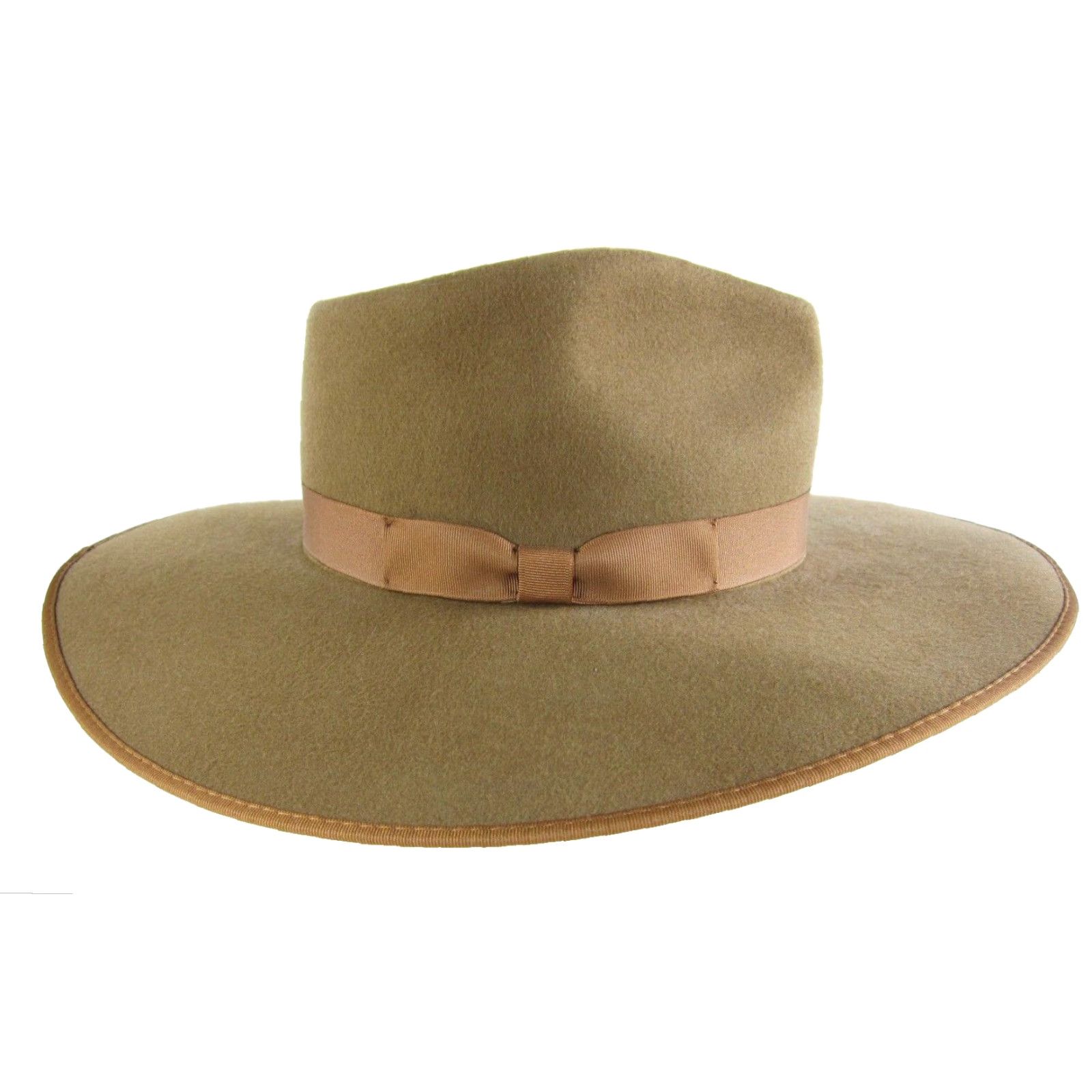 Lack of Color Lack Of Color Caramel Brown 100% Wool Felt Wide Brim Rancher Hat Women Medium Size ONE SIZE - 3 Thumbnail