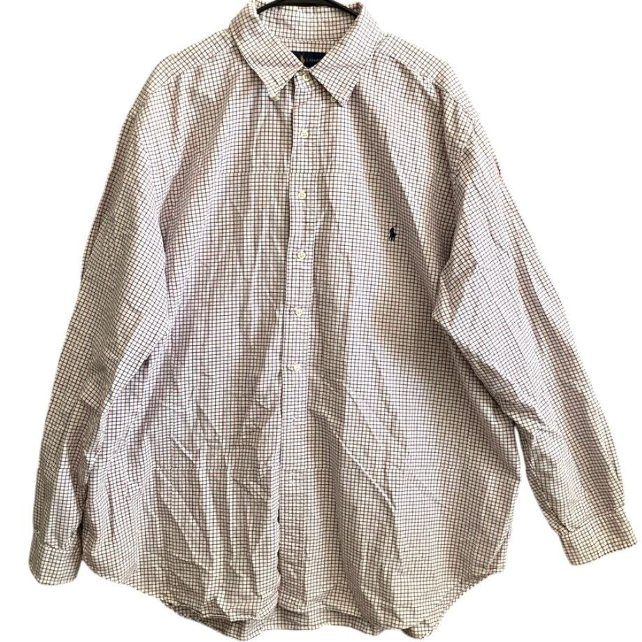 Ralph Lauren Ralph Lauren Mens Shirt White Multi Plaid Button-Up Classic Fit 2XLT 100% Cotton Dress Shirt Button-Down Collar Long Sleeve Logo Classic Mens Wear Size US XXL / EU 58 / 5 - 2 Thumbnail